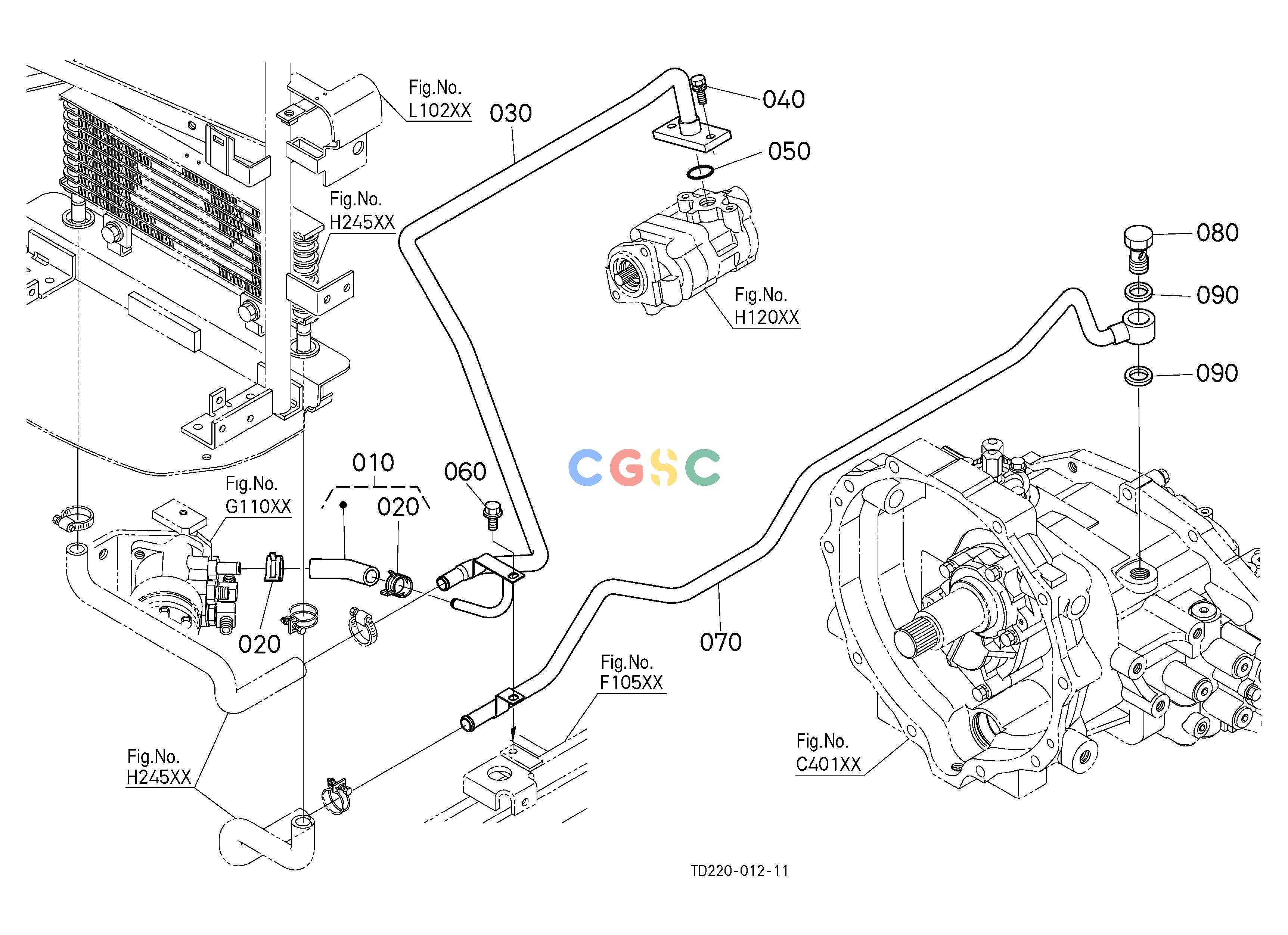 久保田零件查询H24700 OIL COOLER RETURN PIPE HYDRAULIC SYSTEMEPC Kubota online