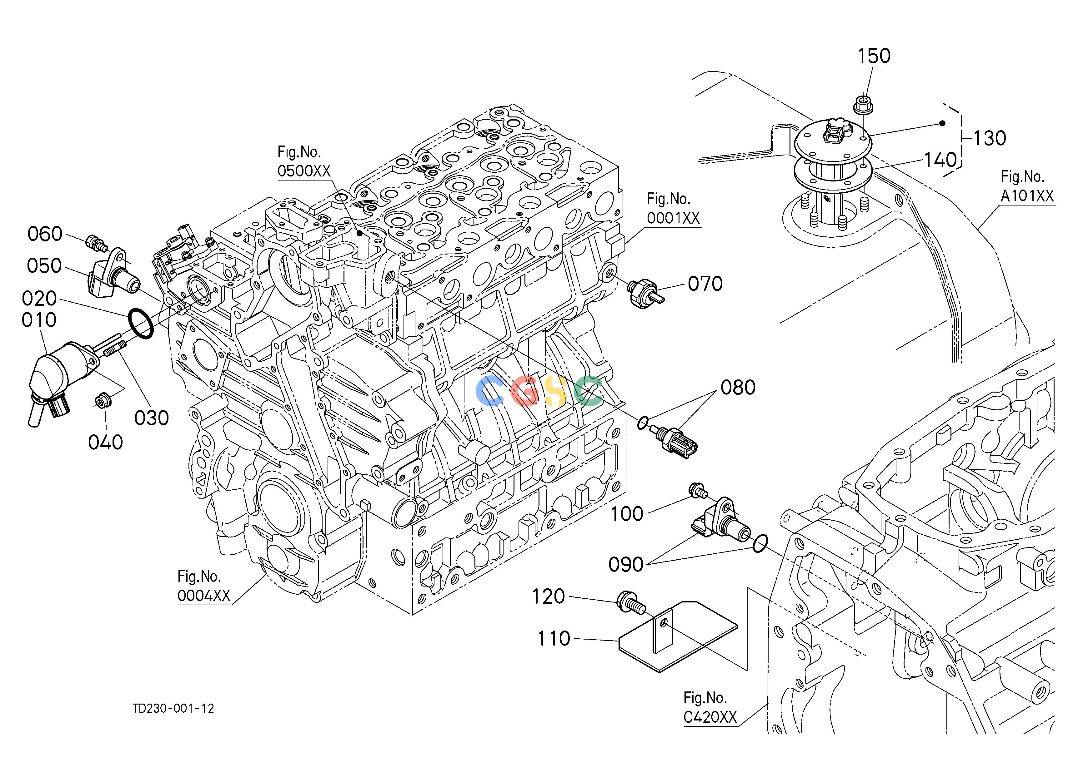 久保田零件查询B10300 SWITCH/SENSOR (ENGINE) ELECTRICAL SYSTEMEPC Kubota online