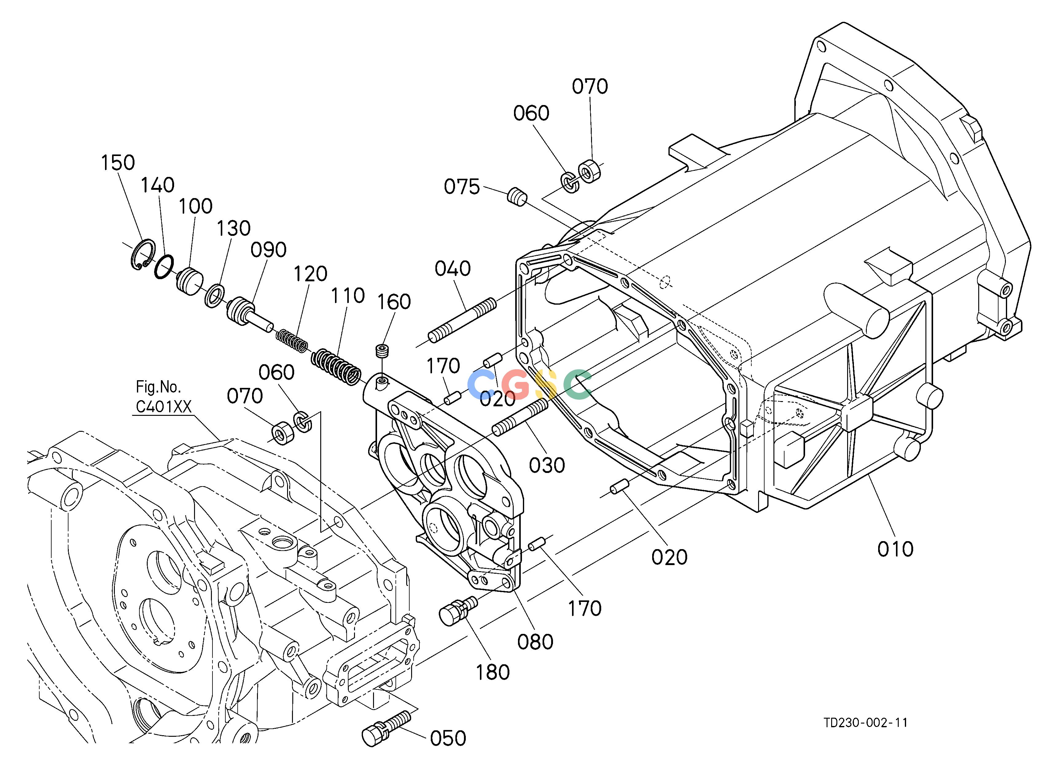 久保田零件查询C41001 MID CASE CLUTCH/TRANSMISSIONEPC Kubota online