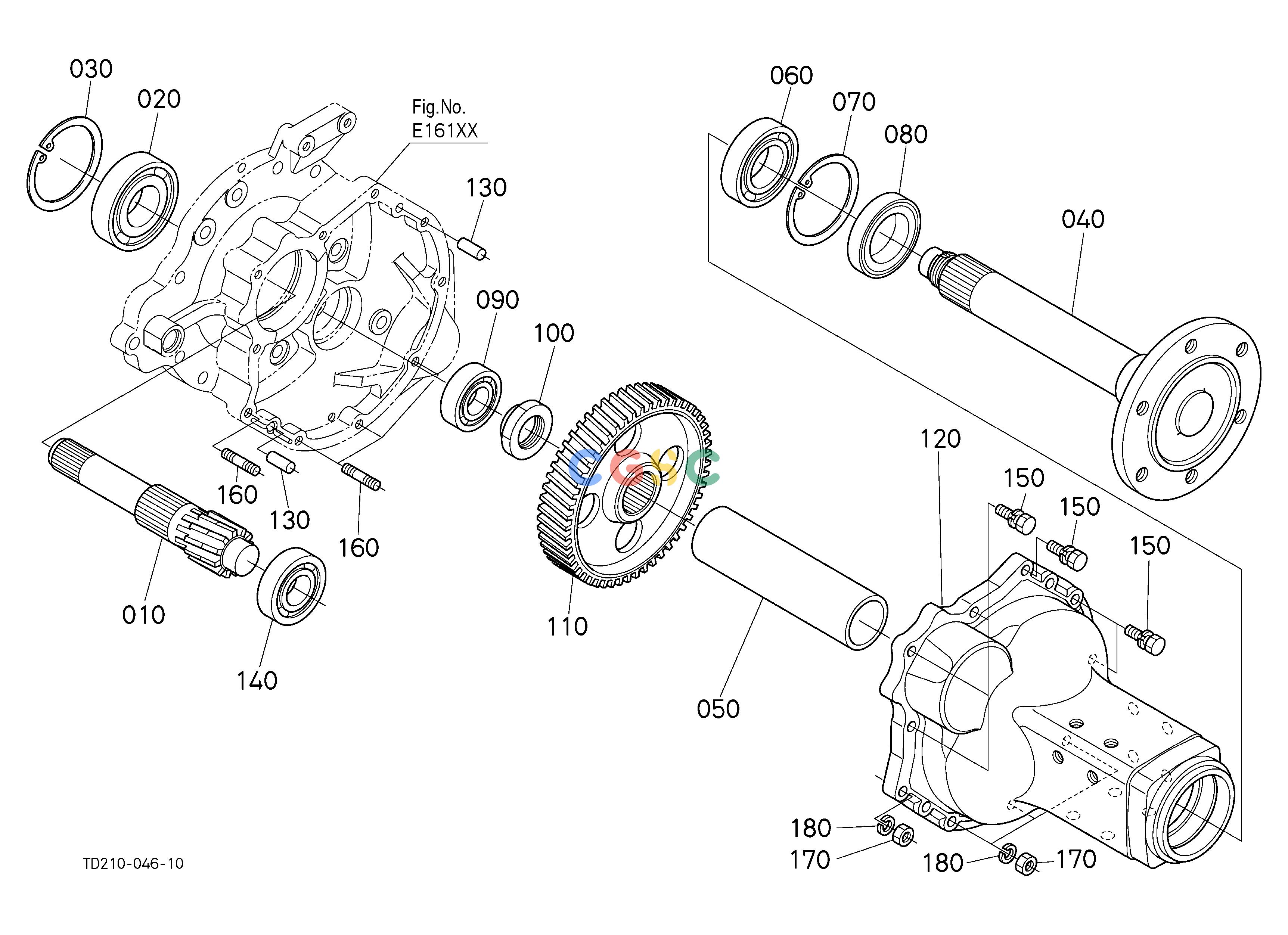 久保田零件查询E15100 REAR AXLE LH REAR AXLE/BRAKEEPC Kubota online