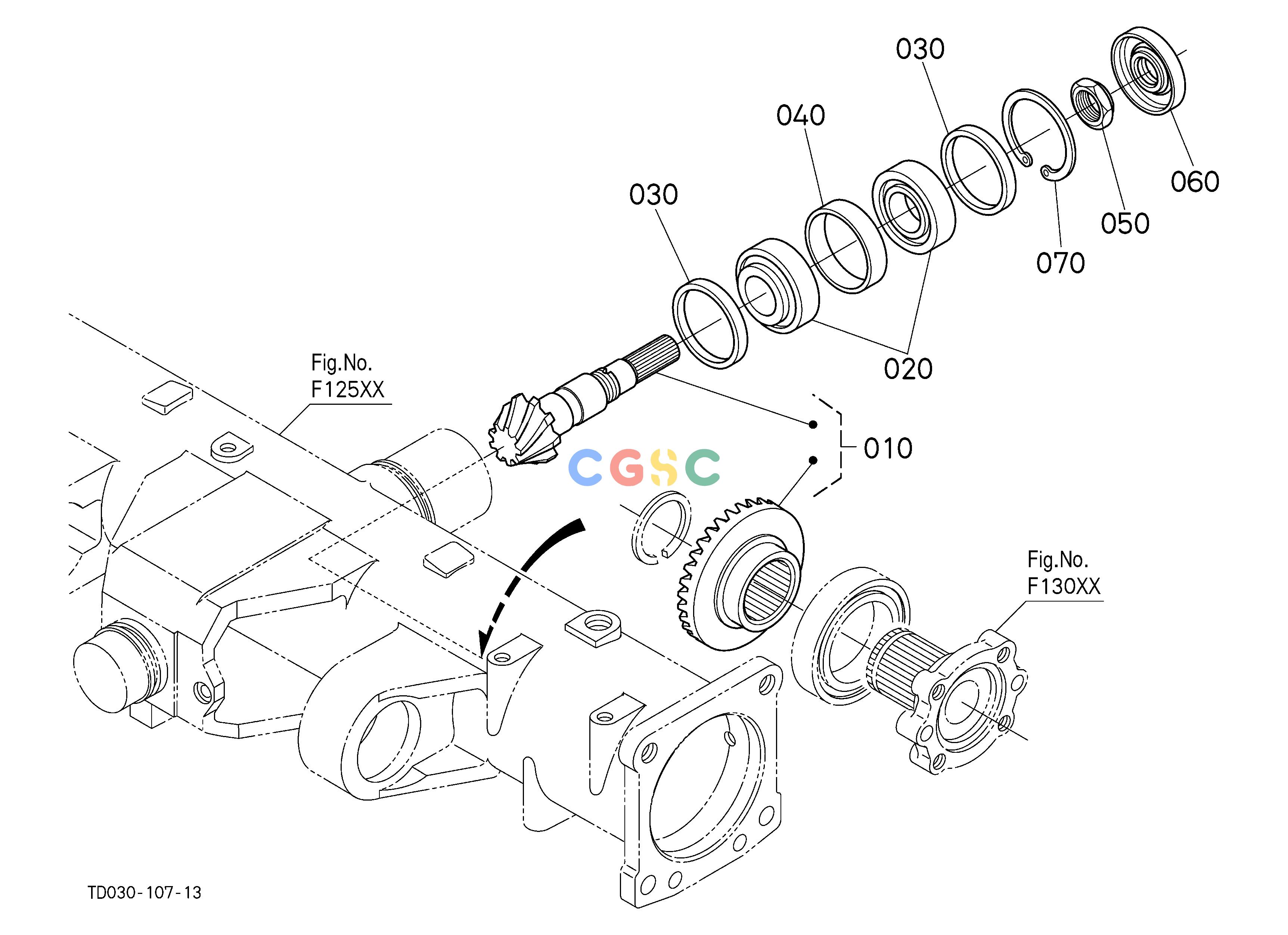 久保田零件查询F12700 BEVEL GEAR (FRONT) FRONT AXLE/CHASSISEPC Kubota online