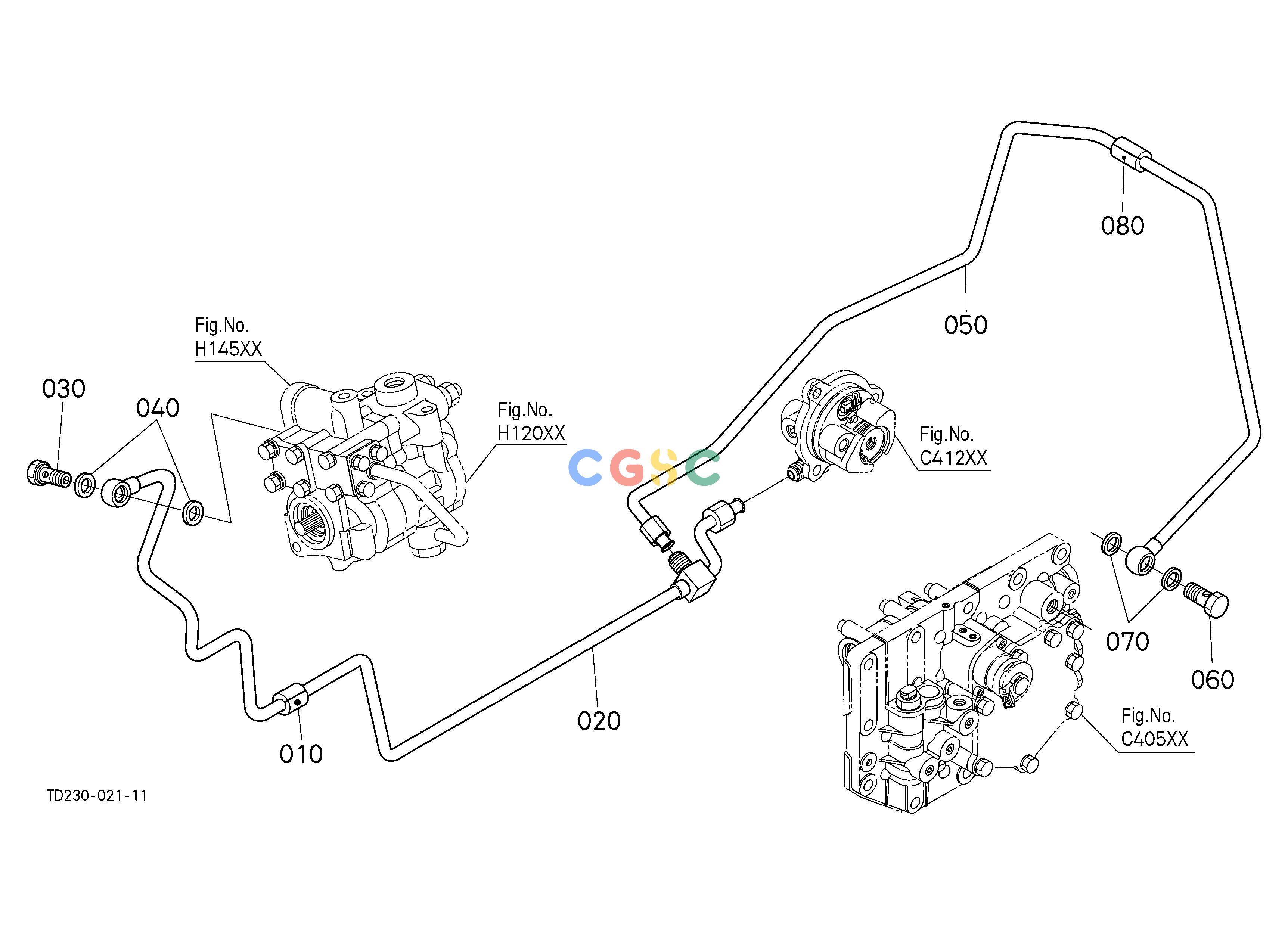 久保田零件查询H23002 HYDRAULIC OIL LINE (PTO) HYDRAULIC SYSTEMEPC Kubota online