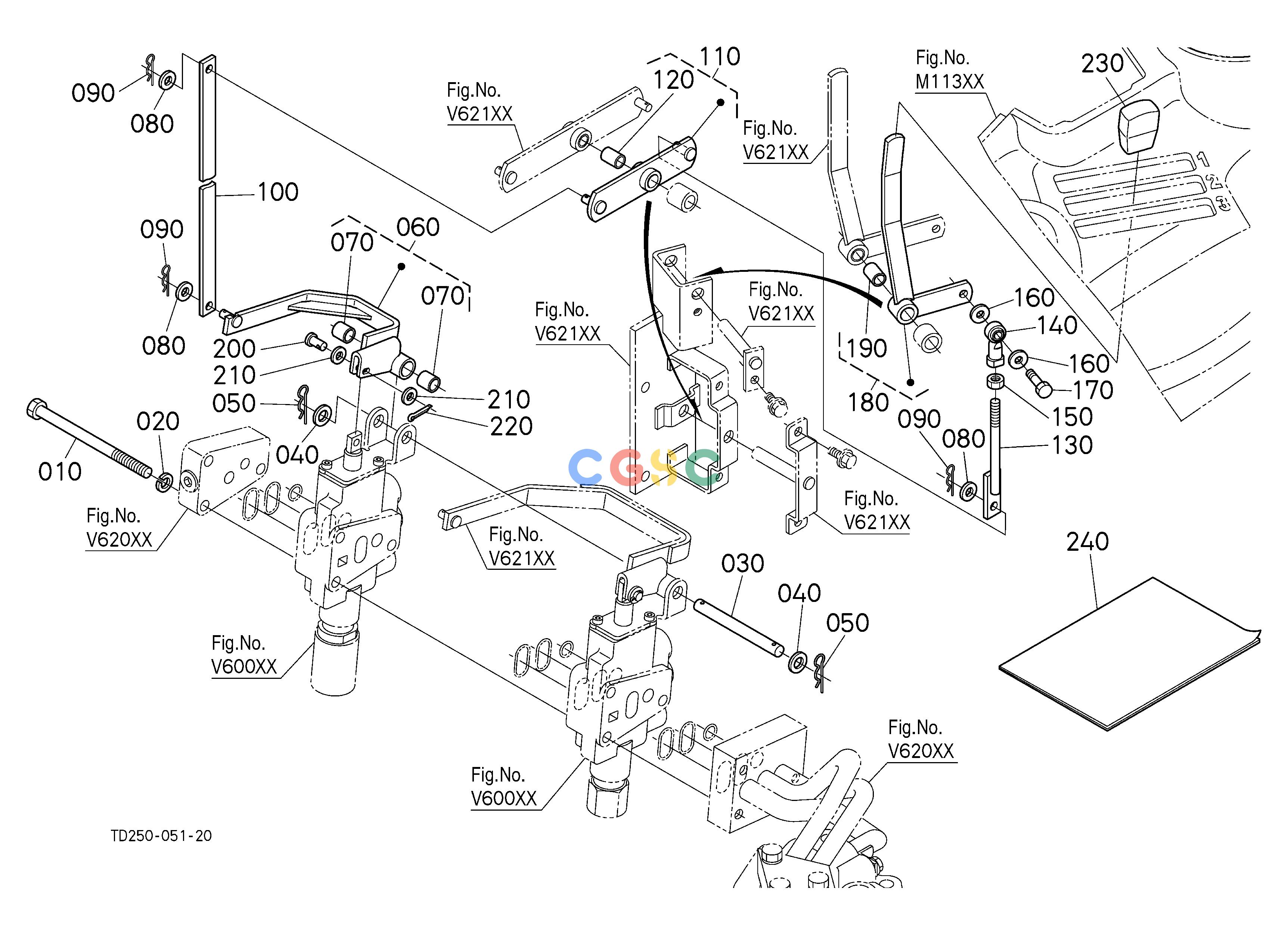 久保田零件查询V62102 AUXILIARY CONTROL VALVE LEVER (2ND)(W/G No.L8347A) [A] [OPTION] OPTIONEPC Kubota online