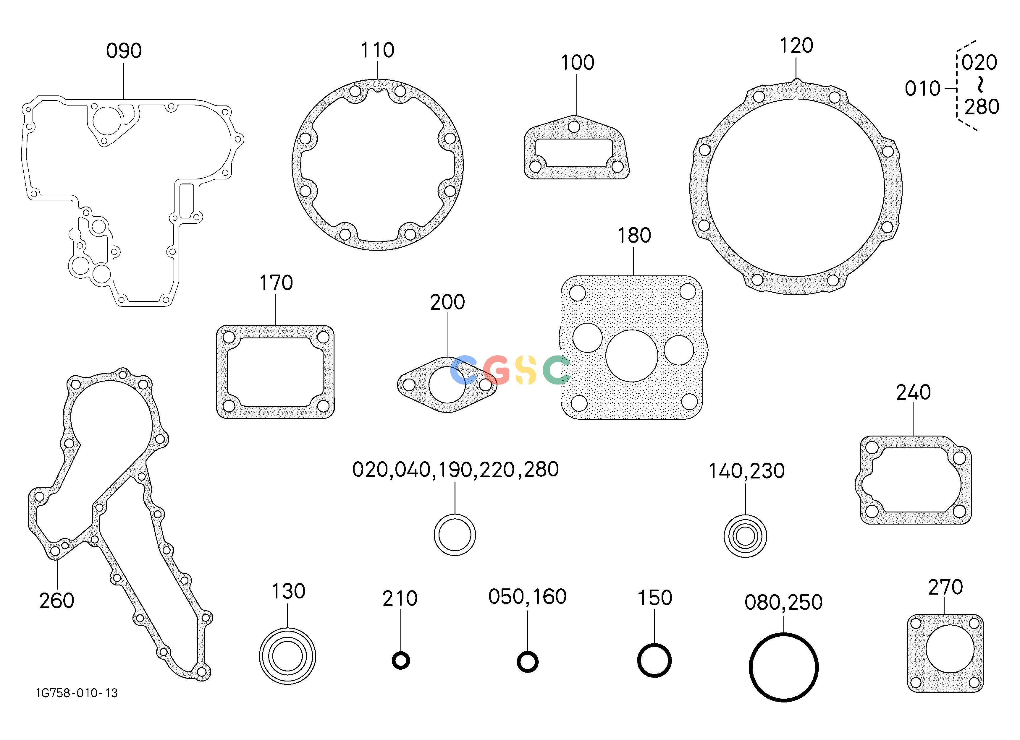 久保田零件查询090201 LOWER GASKET KIT [NEW] ## S.No.;>=AE0001 ENGINEEPC Kubota online