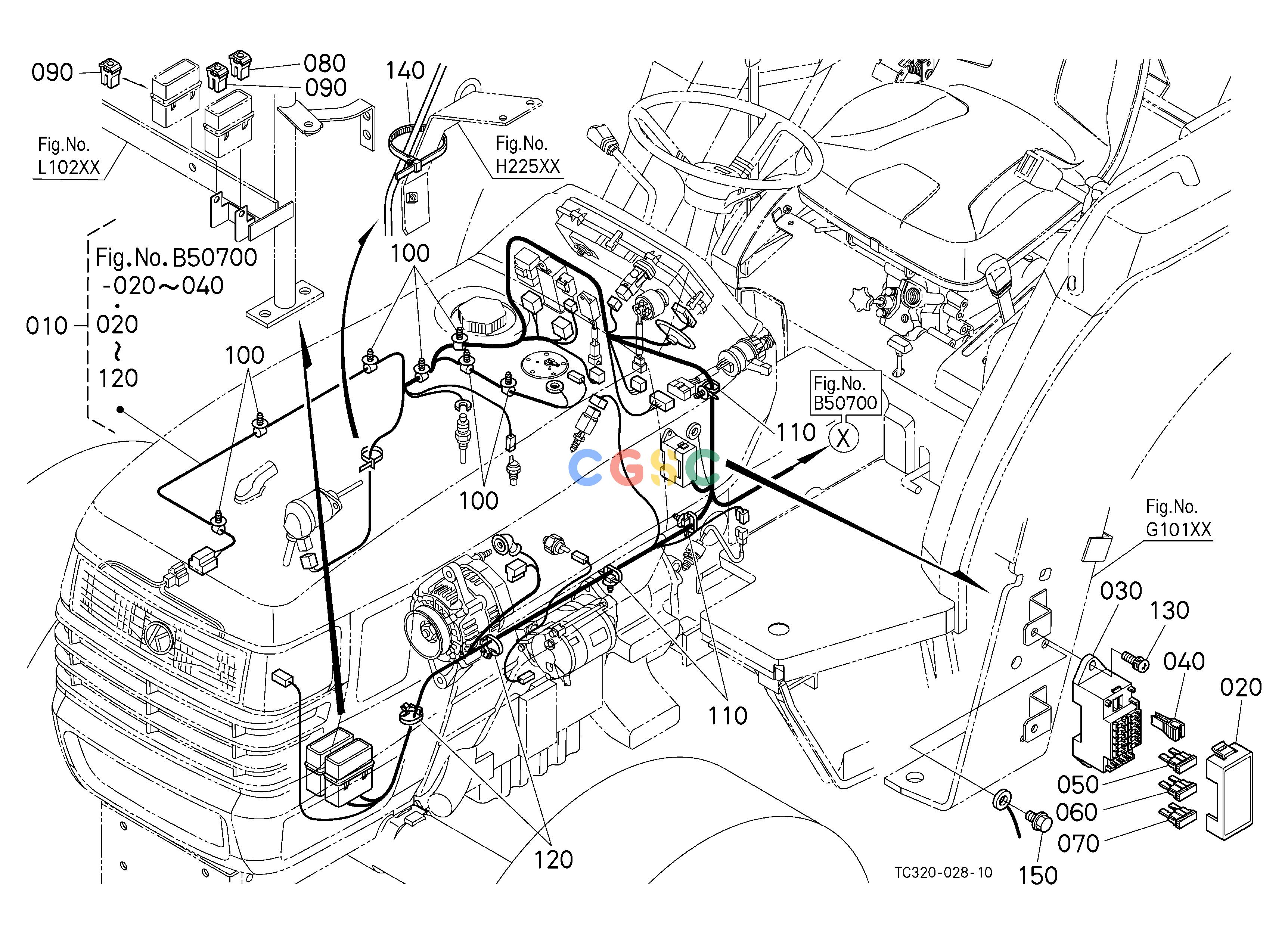久保田零件查询B50300 ELECTRICAL WIRING(FRONT) ELECTRICAL SYSTEMEPC Kubota online