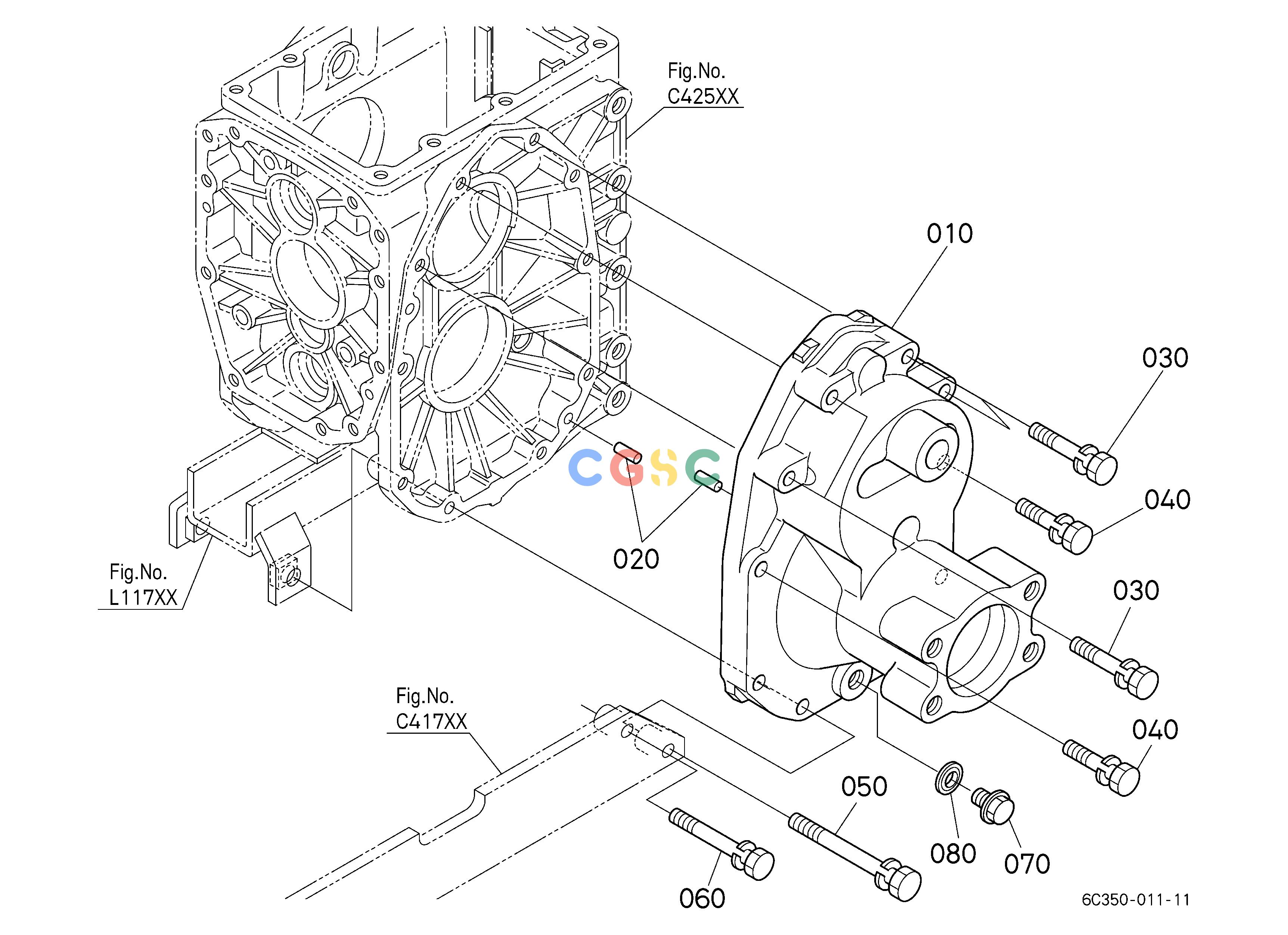 久保田零件查询C42801 REAR AXLE CASE LH ## S.No.<=51840 [NOTE:ORDER BY Fig.No.C42803 REF.No.010,030,080 and 090.] TRANSMISSIONEPC Kubota online