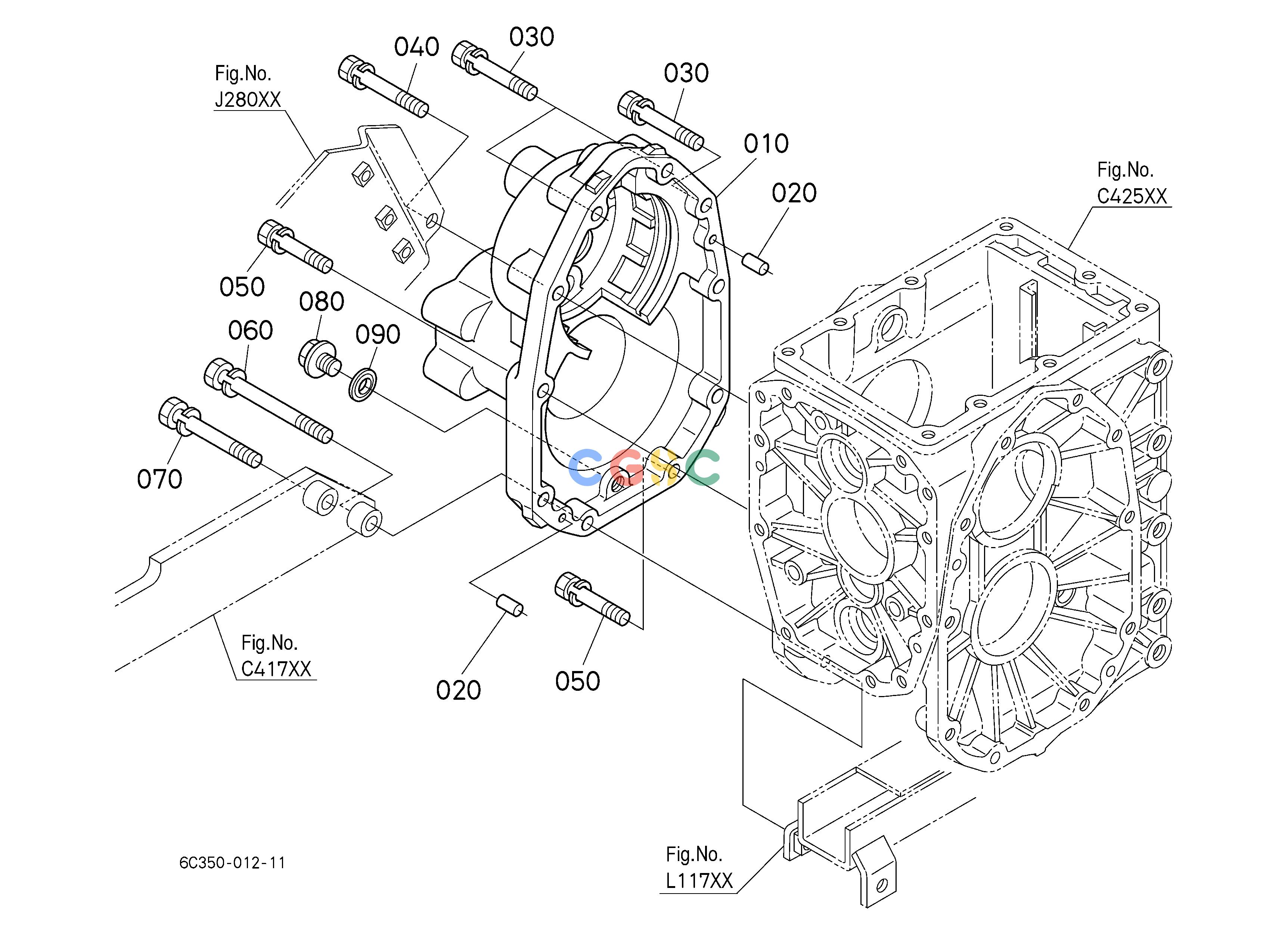 久保田零件查询C42901 REAR AXLE CASE RH ## S.No.<=51840 [NOTE:ORDER BY Fig.No.C42903 REF.No.010,030,040,080 and 090.] TRANSMISSIONEPC Kubota online