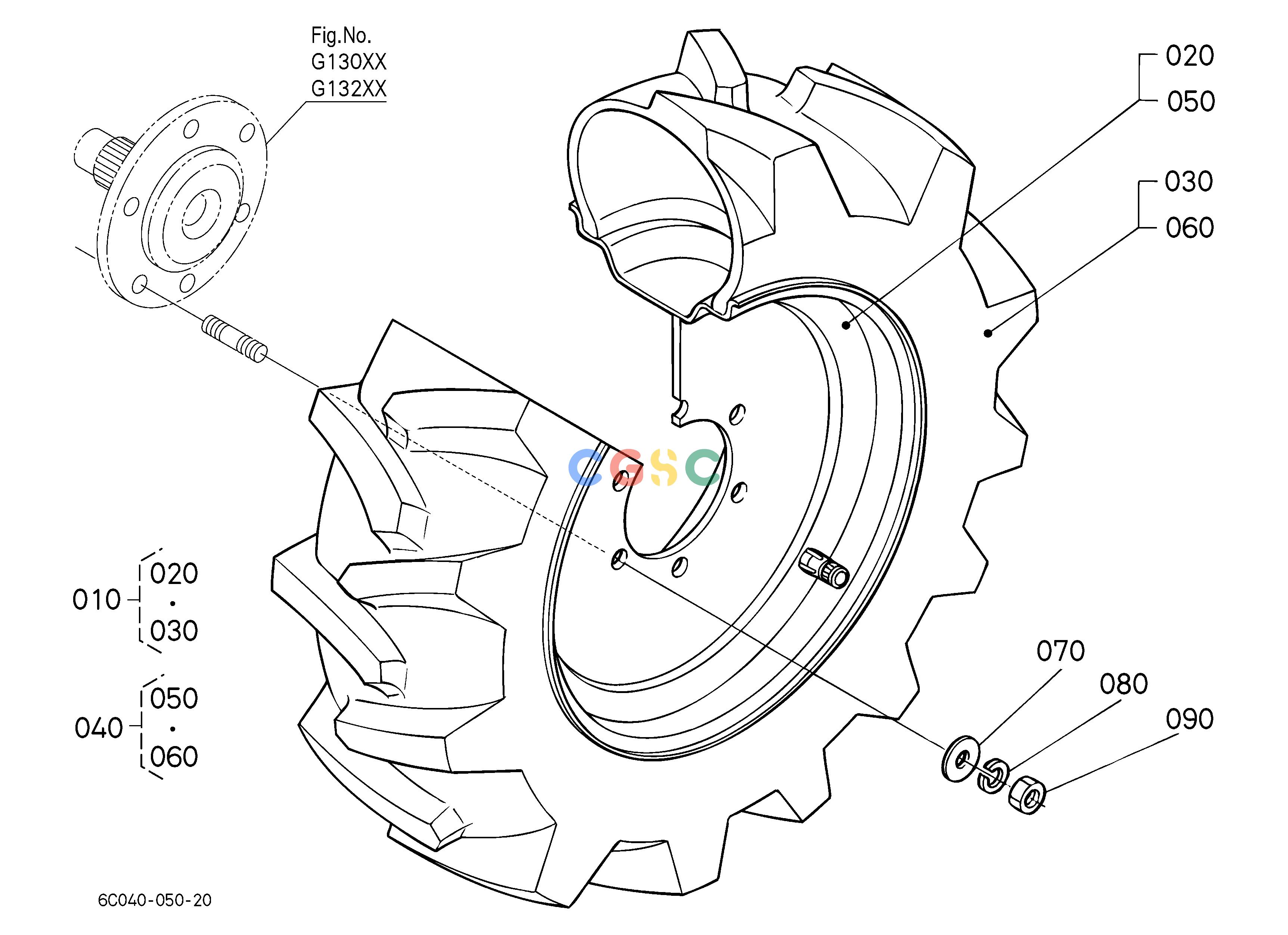 久保田零件查询R10101 FRONT WHEEL (7-12 R1) FRONT TIREEPC Kubota online