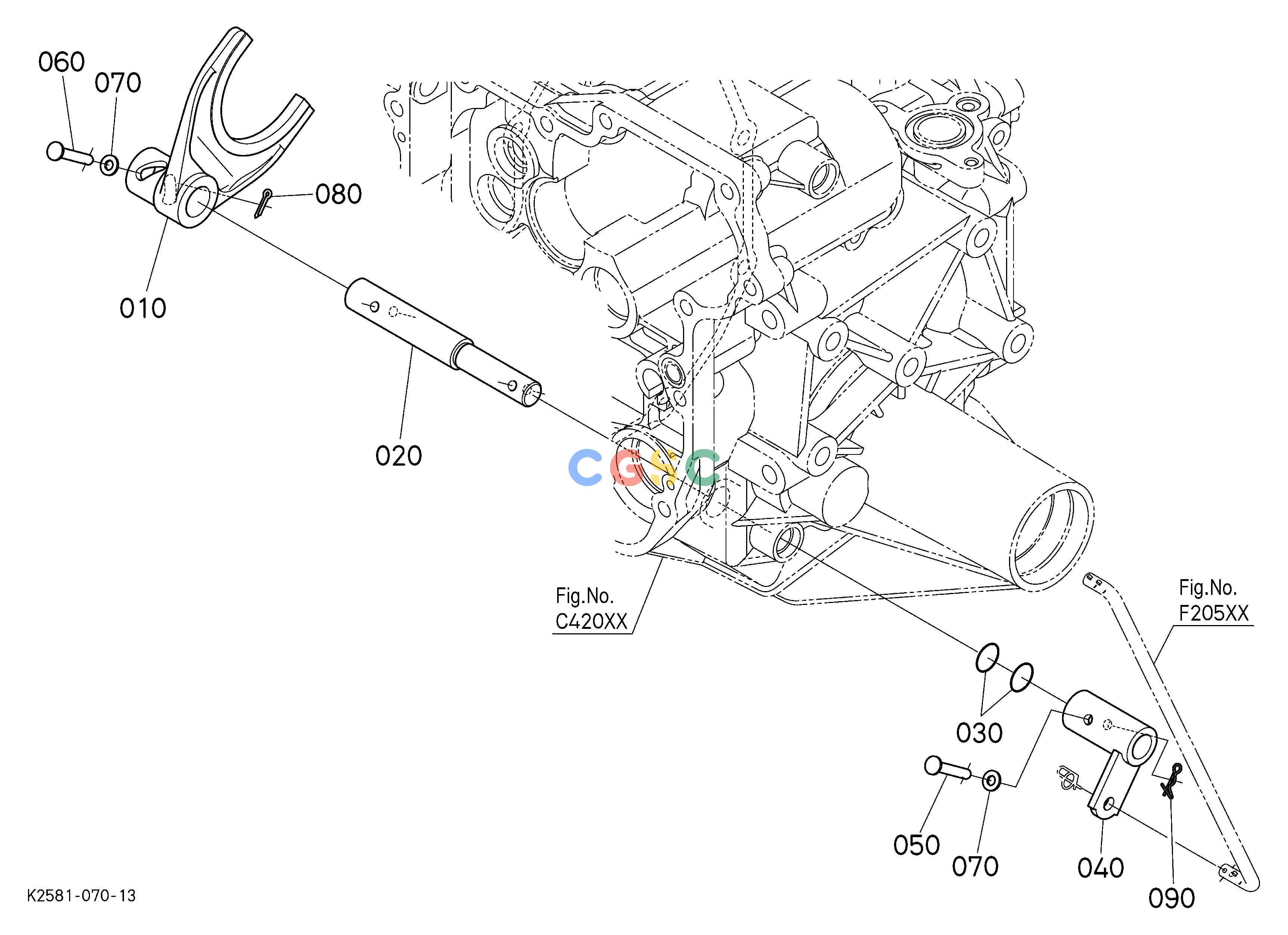 久保田零件查询D22500 REAR DIFFERENTIAL LOCK SHIFT FORK SPEED CHANGEEPC Kubota online