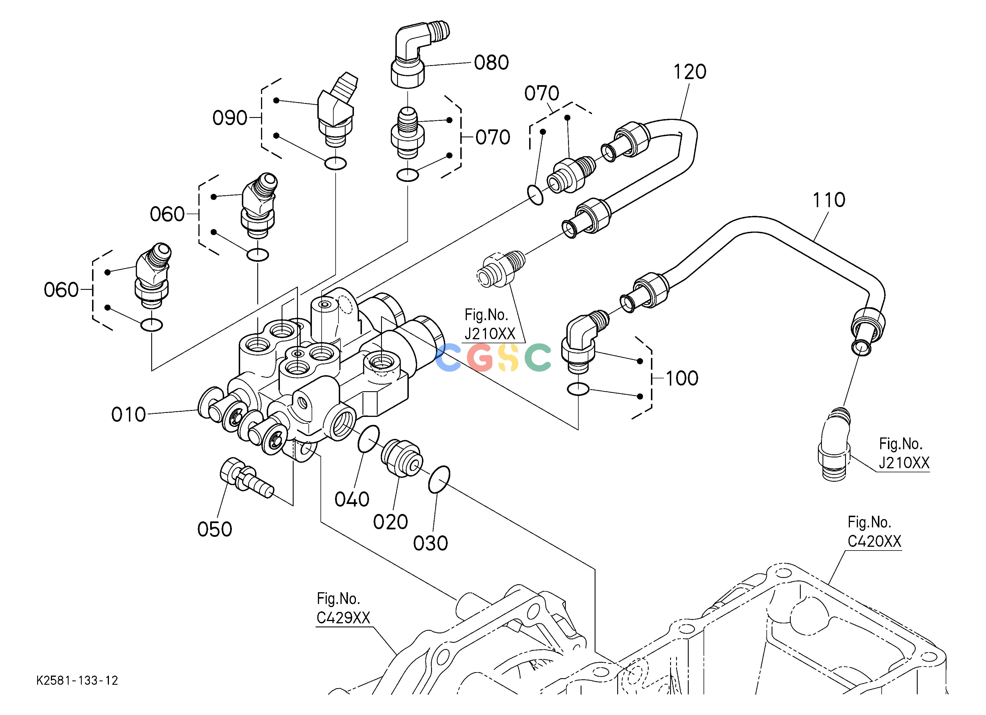 久保田零件查询U96300 REAR CONTROL VALVE KIT (VALVE) (W/G No. BX7376) [OPTION] OPTIONEPC Kubota online