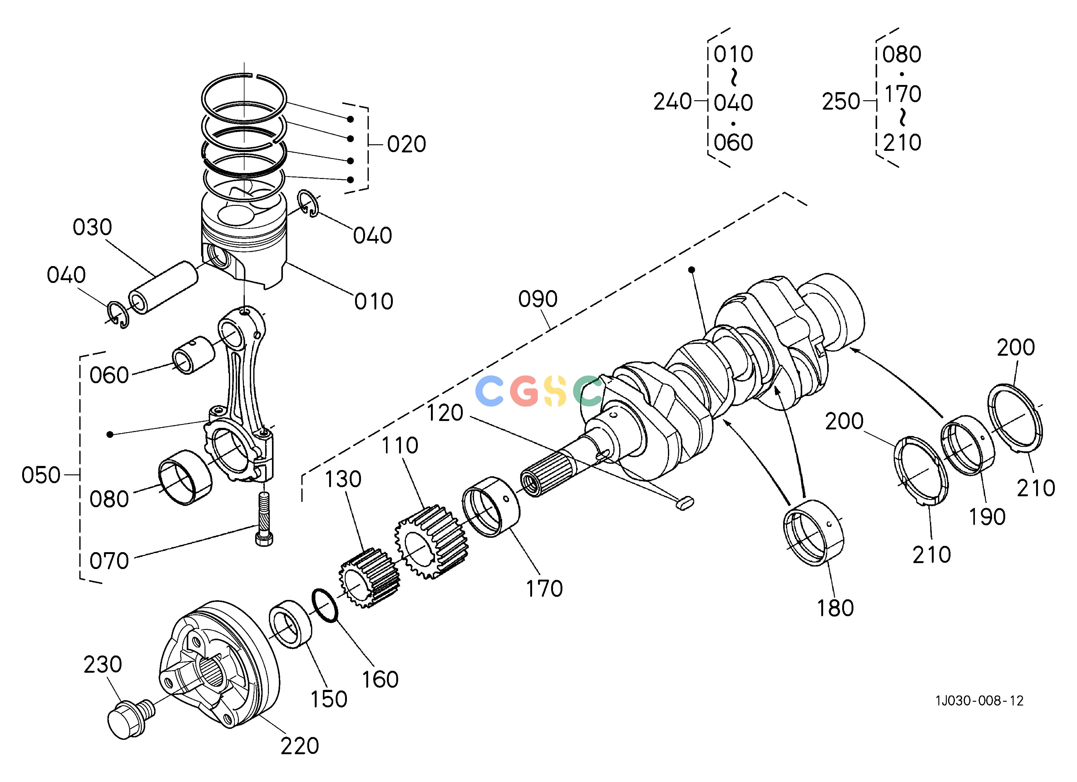 久保田零件查询210200 PISTON AND CRANKSHAFT ENGINEEPC Kubota online