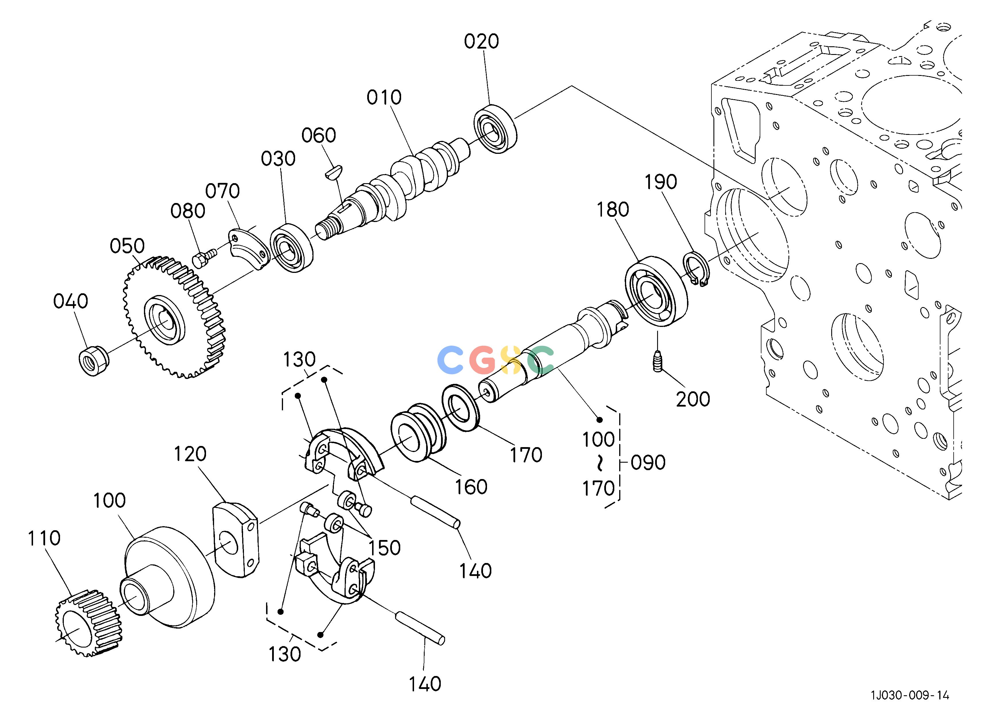久保田零件查询210500 FUEL CAMSHAFT AND GOVERNOR SHAFT ENGINEEPC Kubota online