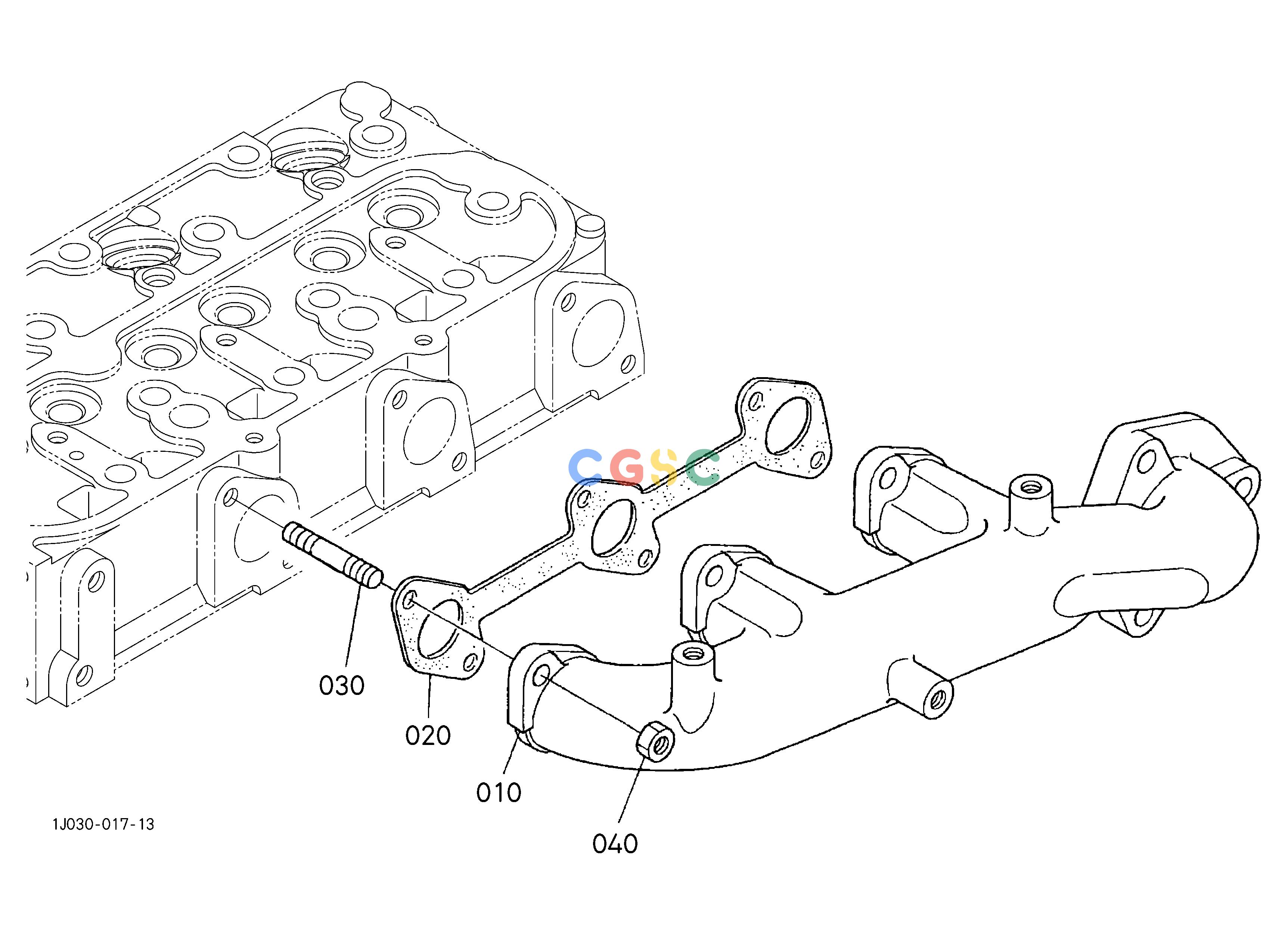 久保田零件查询260200 EXHAUST MANIFOLD ENGINEEPC Kubota online