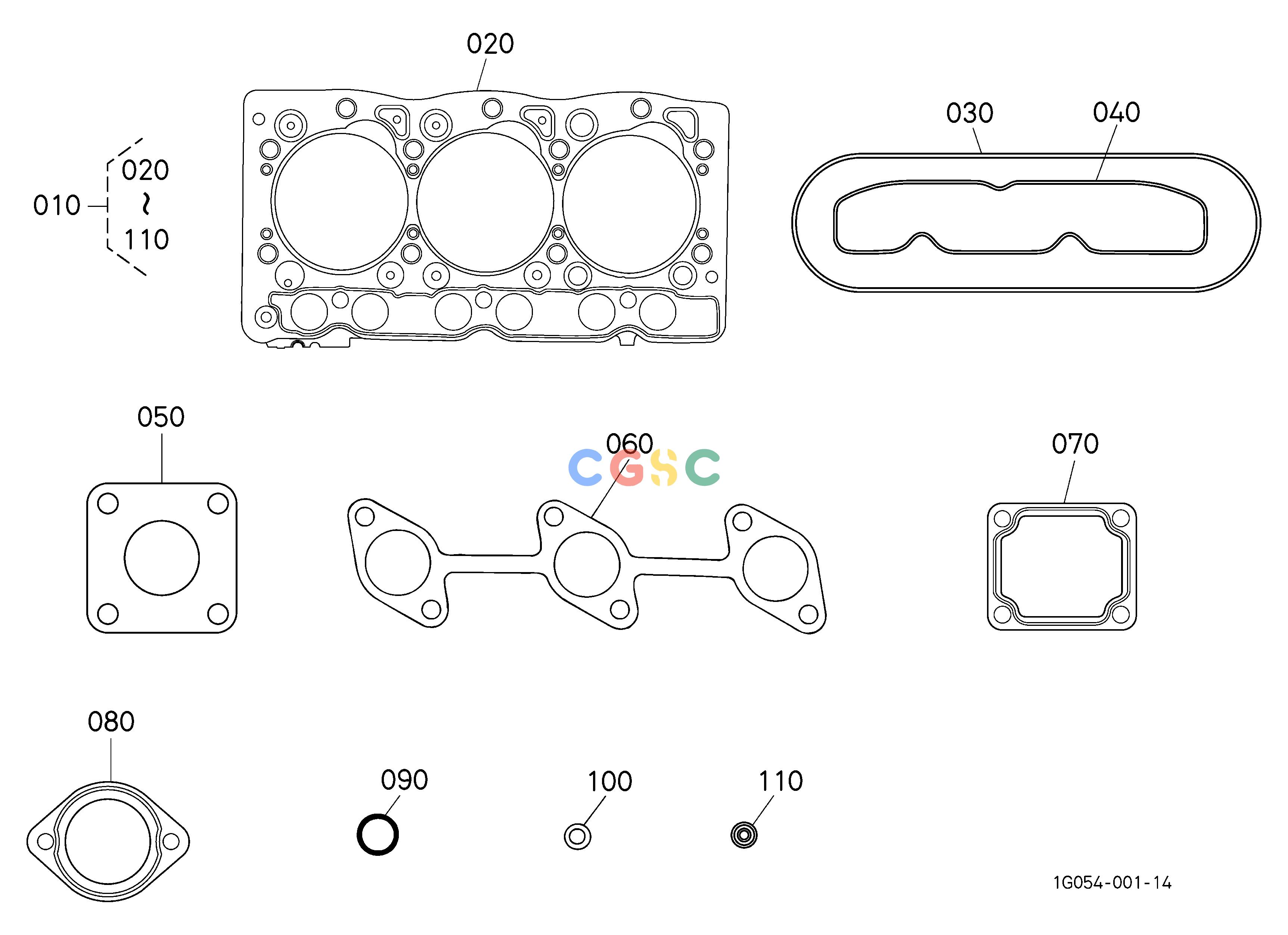 久保田零件查询290000 UPPER GASKET KIT ENGINEEPC Kubota online