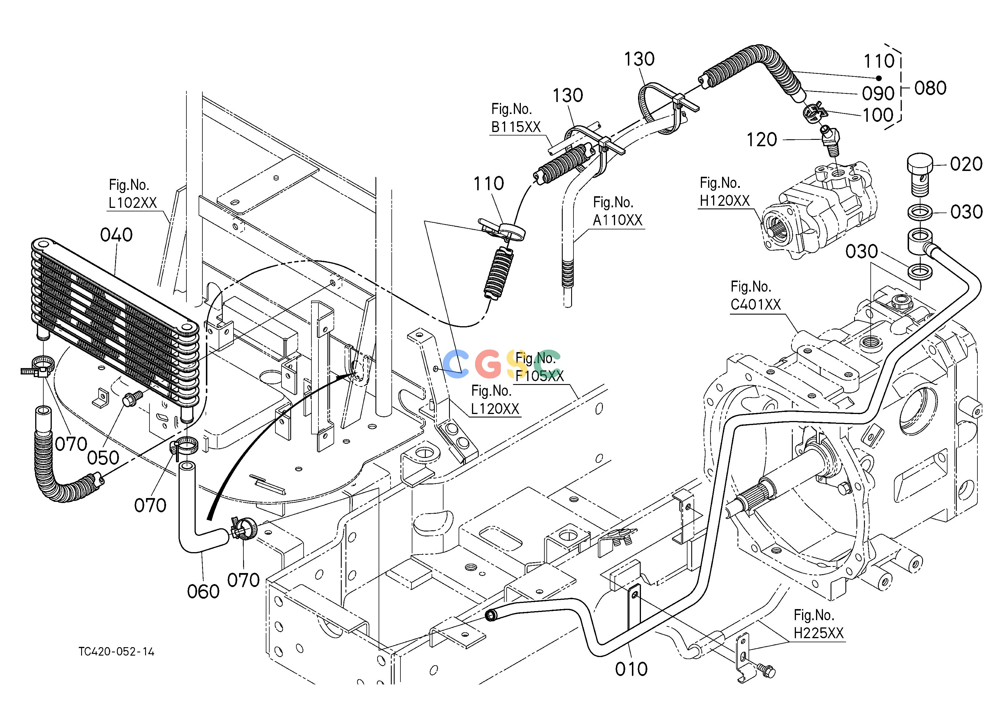 久保田零件查询H24500 OIL COOLER ## NOTE:ORDER BY REF.No.010 and Fig.No.L13001,L13002 REF.No.150,160 NEW PARTS. HYDRAULIC SYSTEMEPC Kubota online
