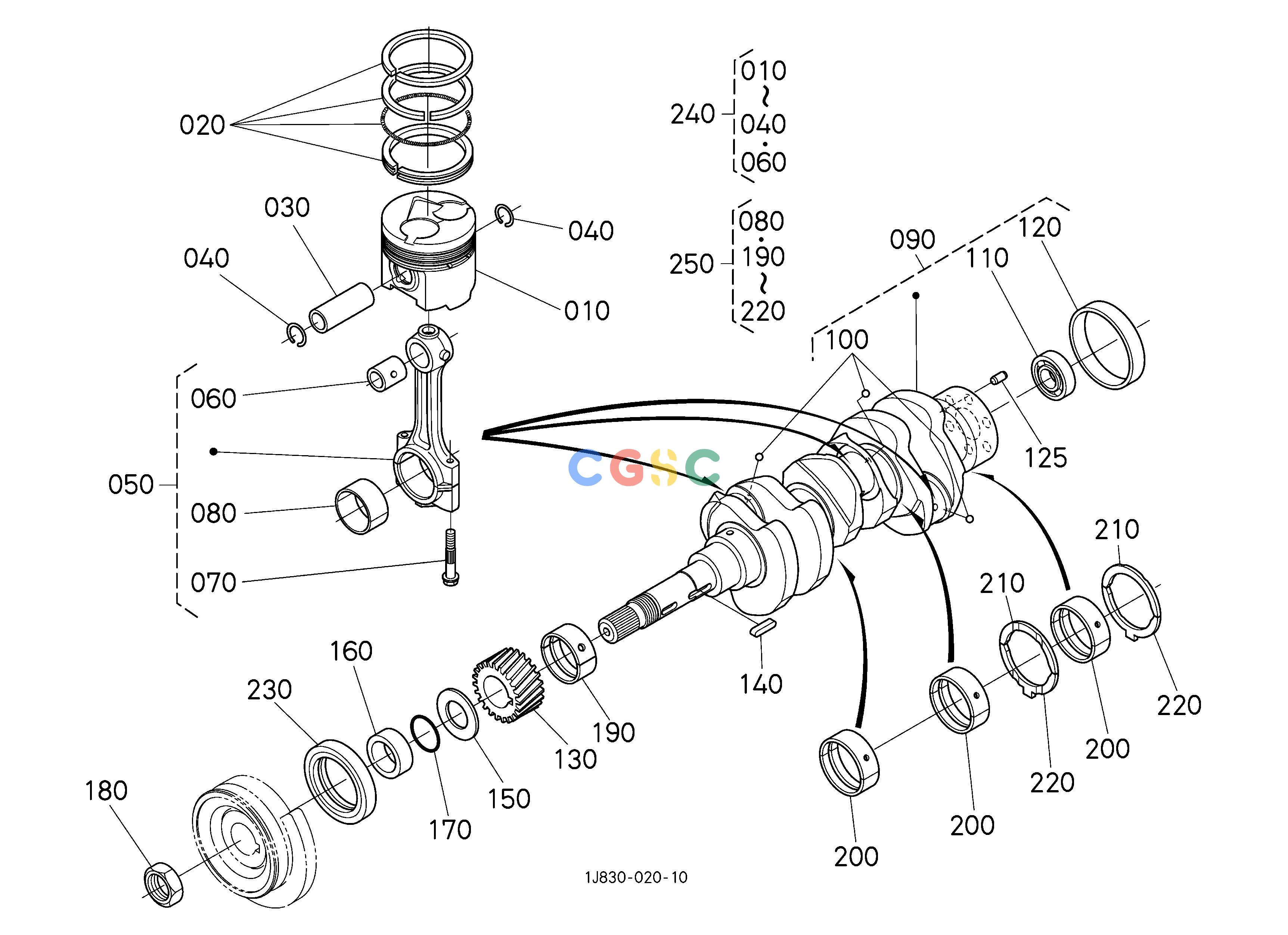 久保田零件查询010201 PISTON AND CRANKSHAFT ENGINEEPC Kubota online