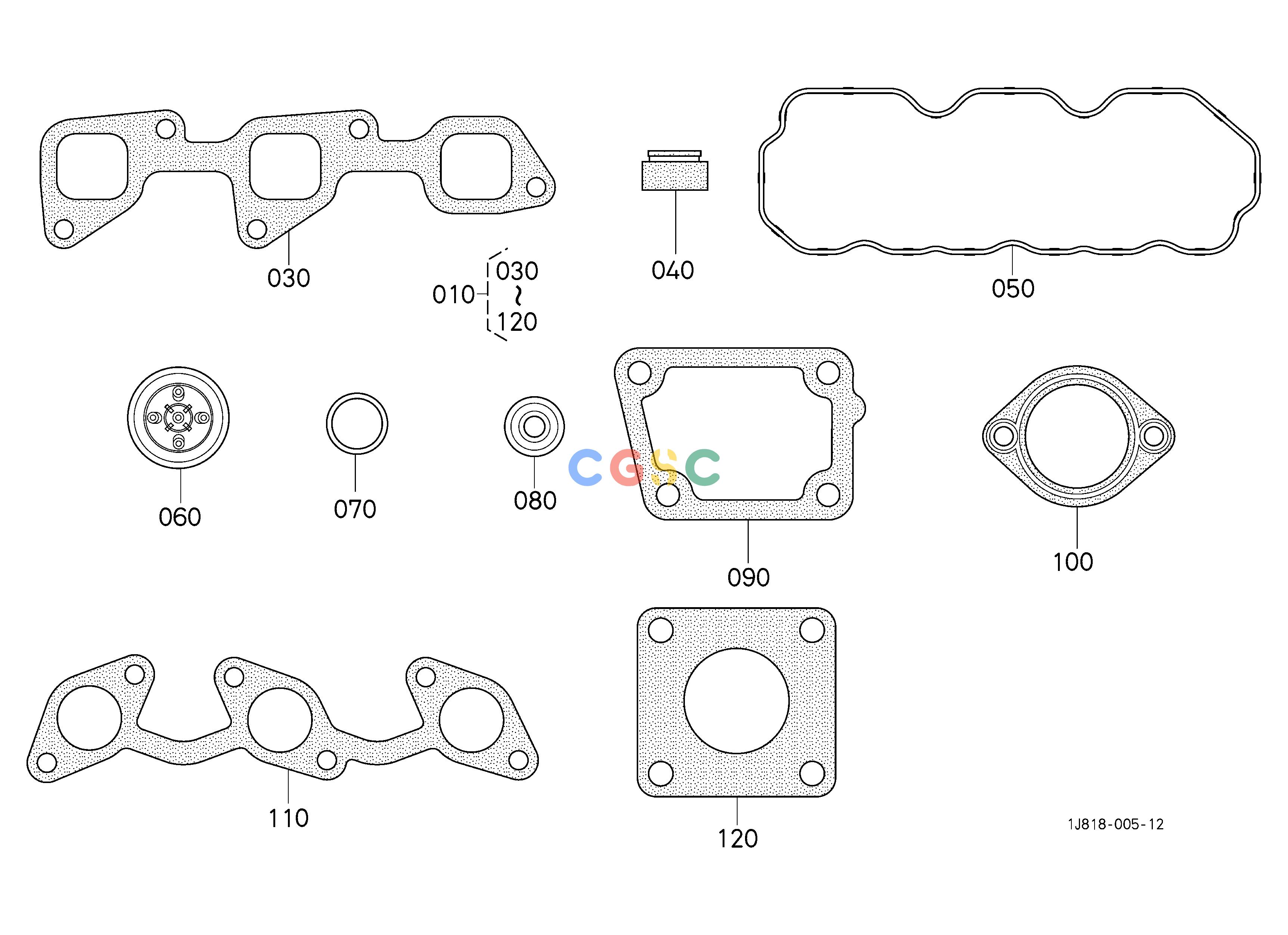久保田零件查询090100 UPPER GASKET KIT ENGINEEPC Kubota online