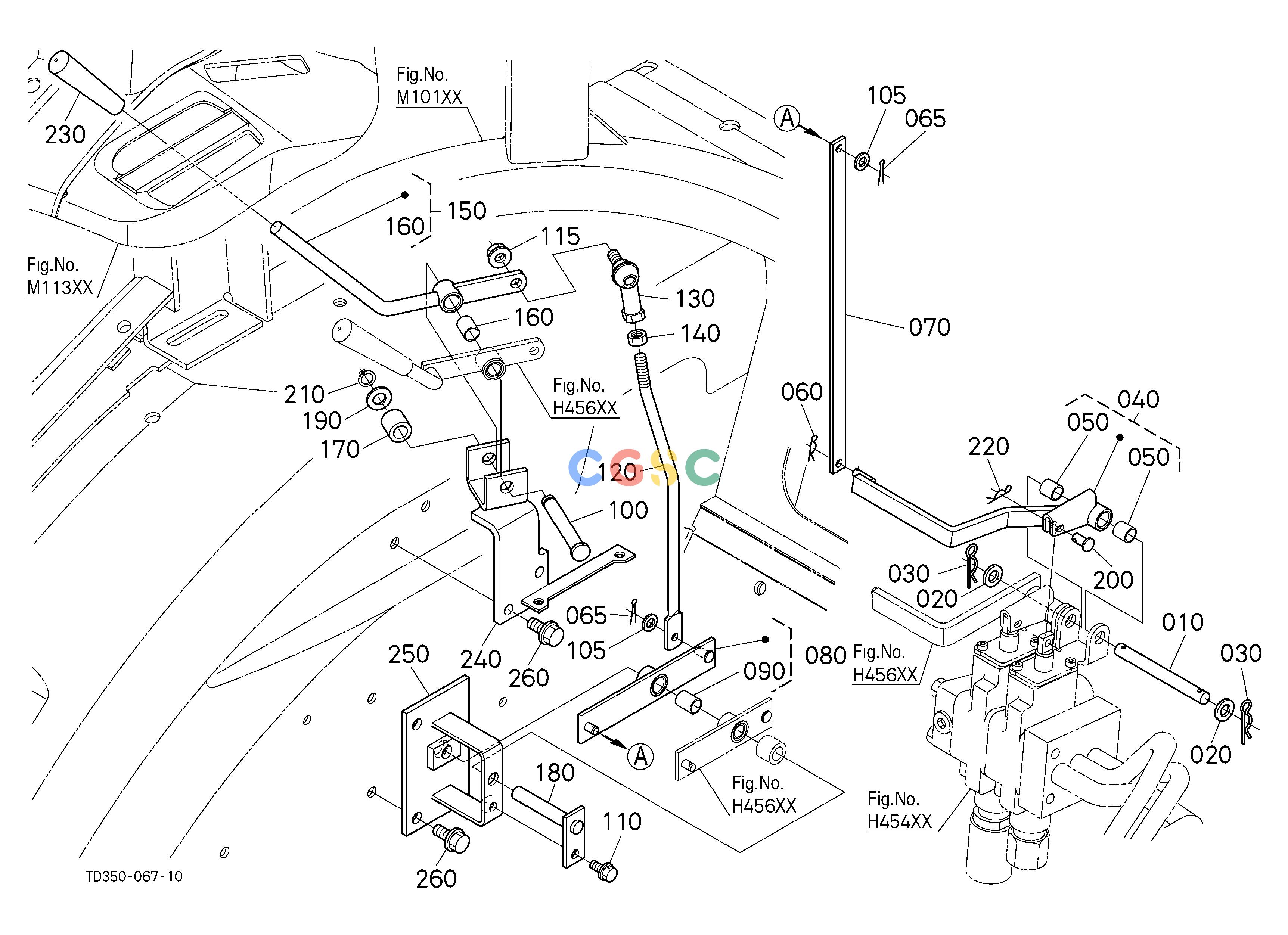 久保田零件查询H45500 REMOTE CONTROL VALVE LEVER (1ST) [CA] HYDRAULIC SYSTEMEPC Kubota online