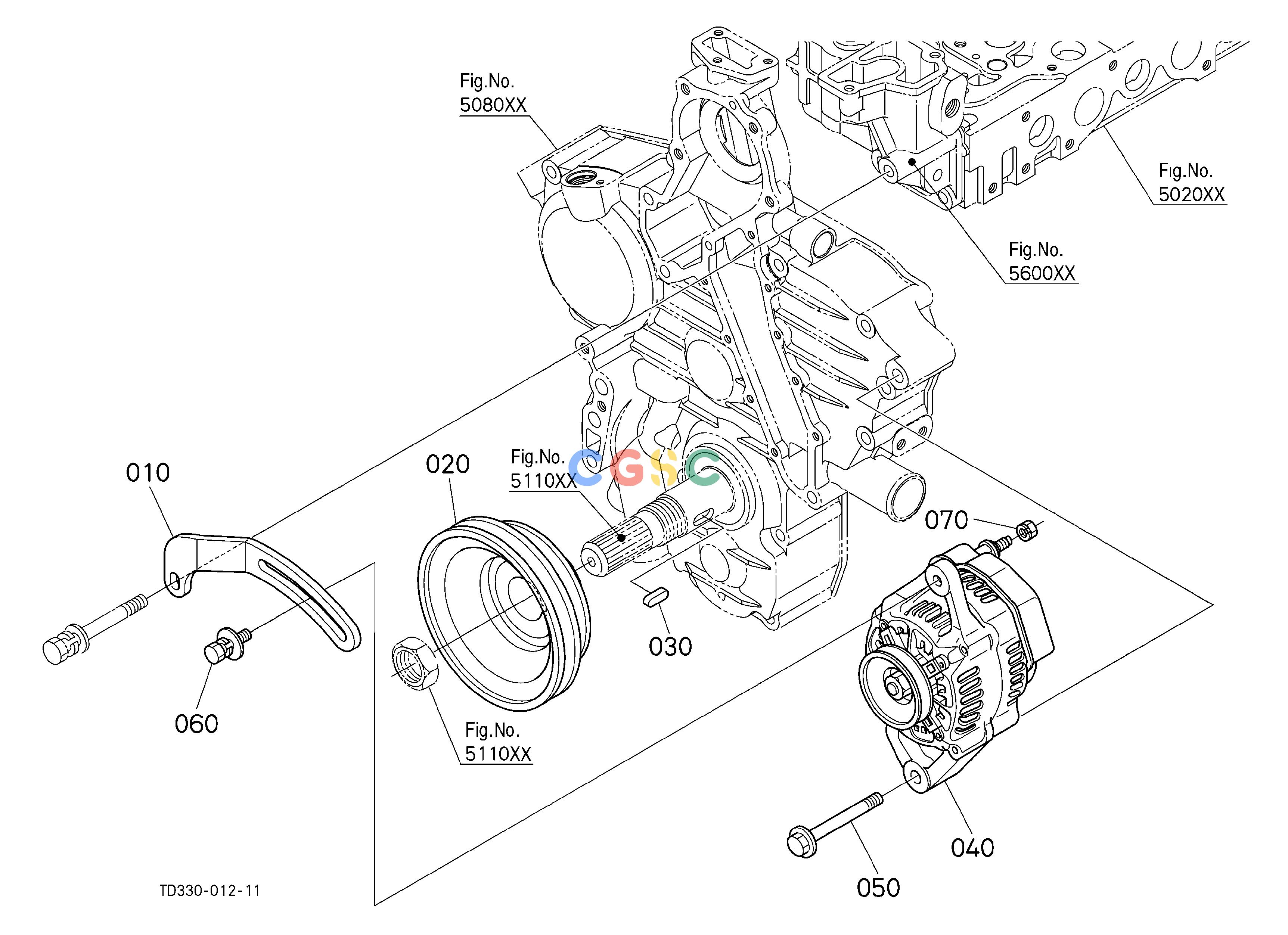 久保田零件查询A51502 ALTERNATOR [CA] [OLD] ## S.No.<=30709 [NOTE:ORDER BY ALL PARTS OF Fig.No.V12500.] ELECTRICAL SYSTEMEPC Kubota online