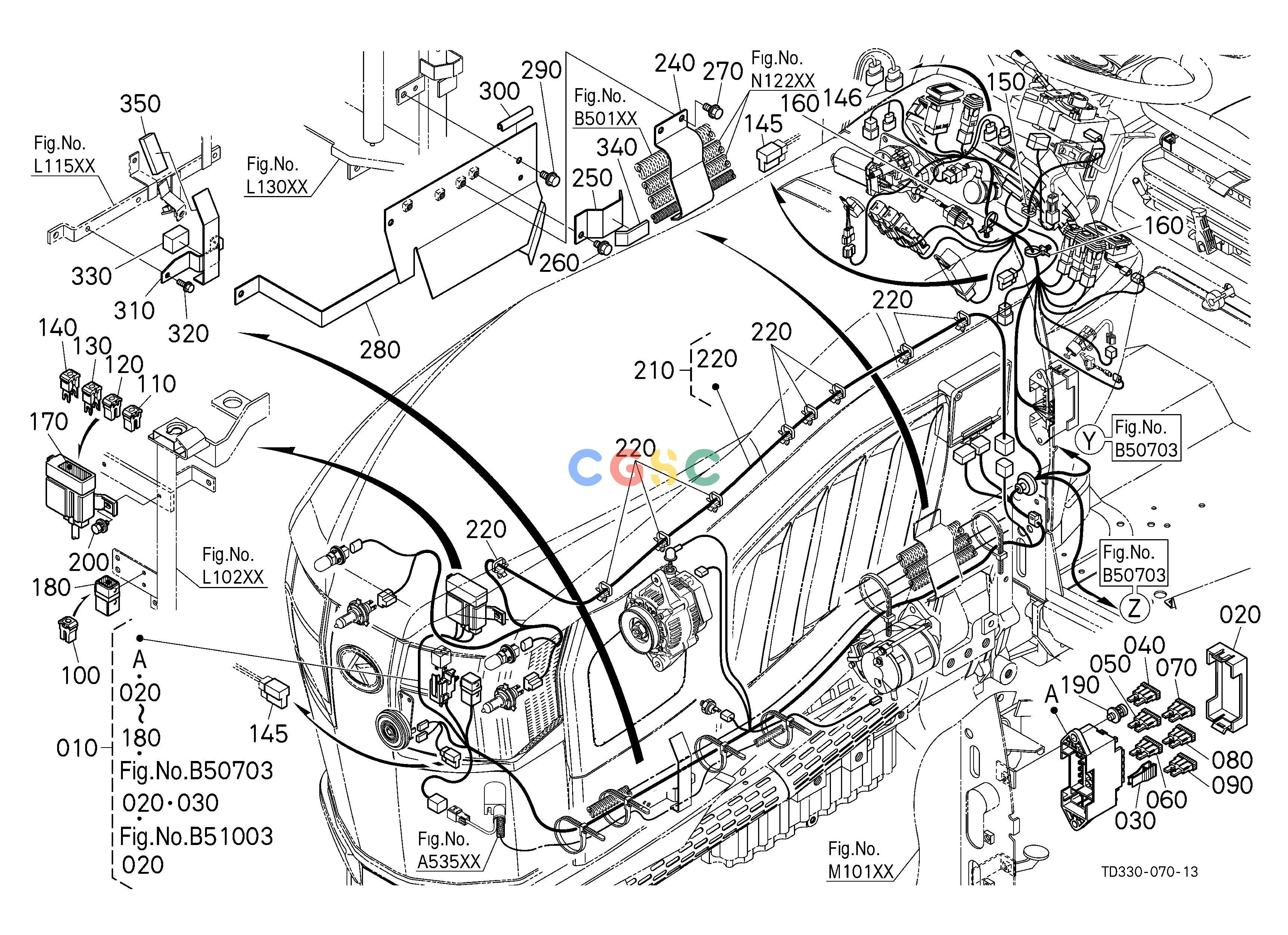 久保田零件查询B50303 ELECTRICAL WIRING (FRONT) [CA] [OLD] ## S.No.30710 to 40735 S.No.;30710 to 40735 ELECTRICAL SYSTEMEPC Kubota online