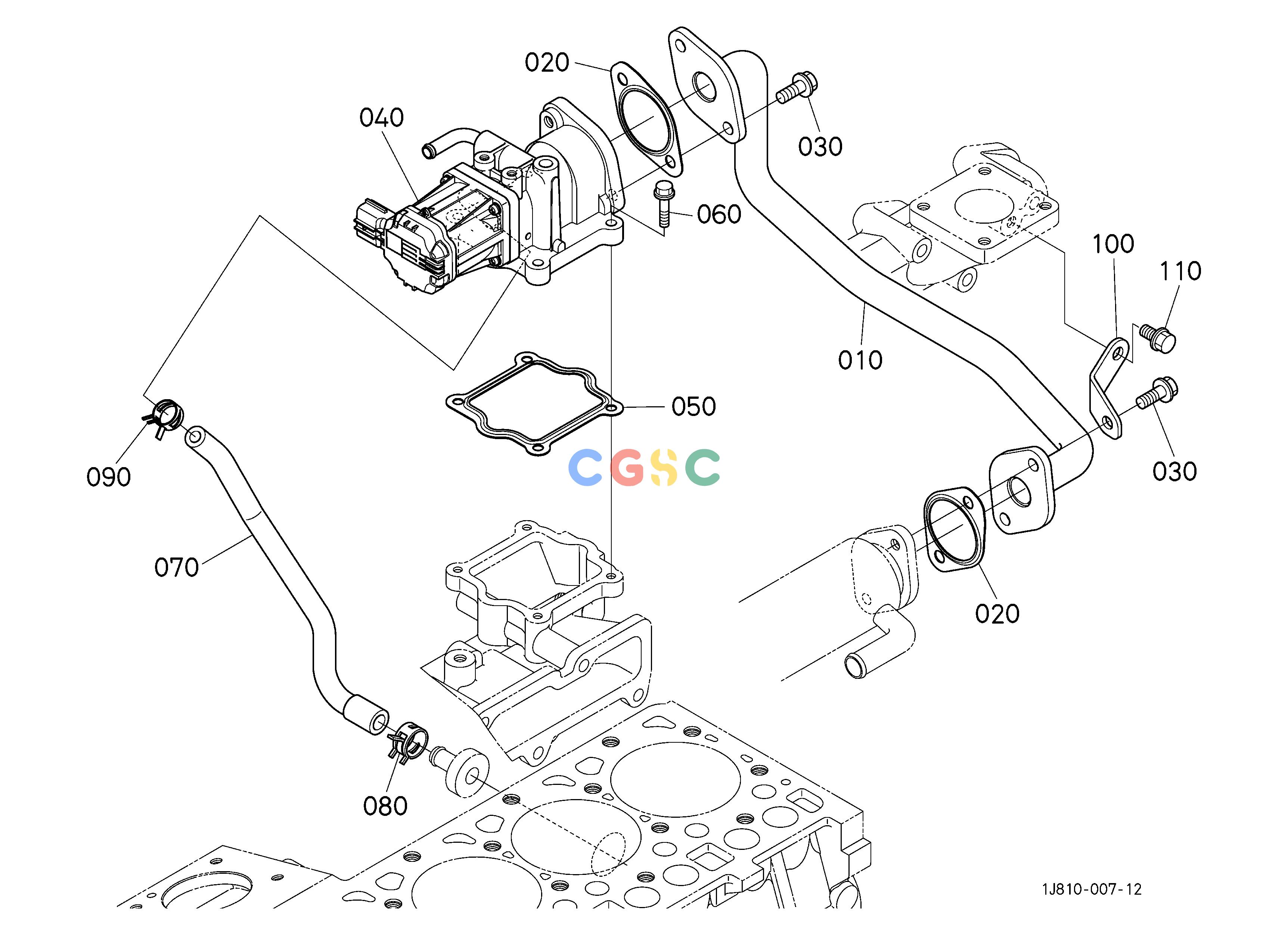 久保田零件查询572200 EGR VALVE ## NOTE:ORDER BY REF.No.040,070,080 and 090 NEW PARTS. ENGINEEPC Kubota online