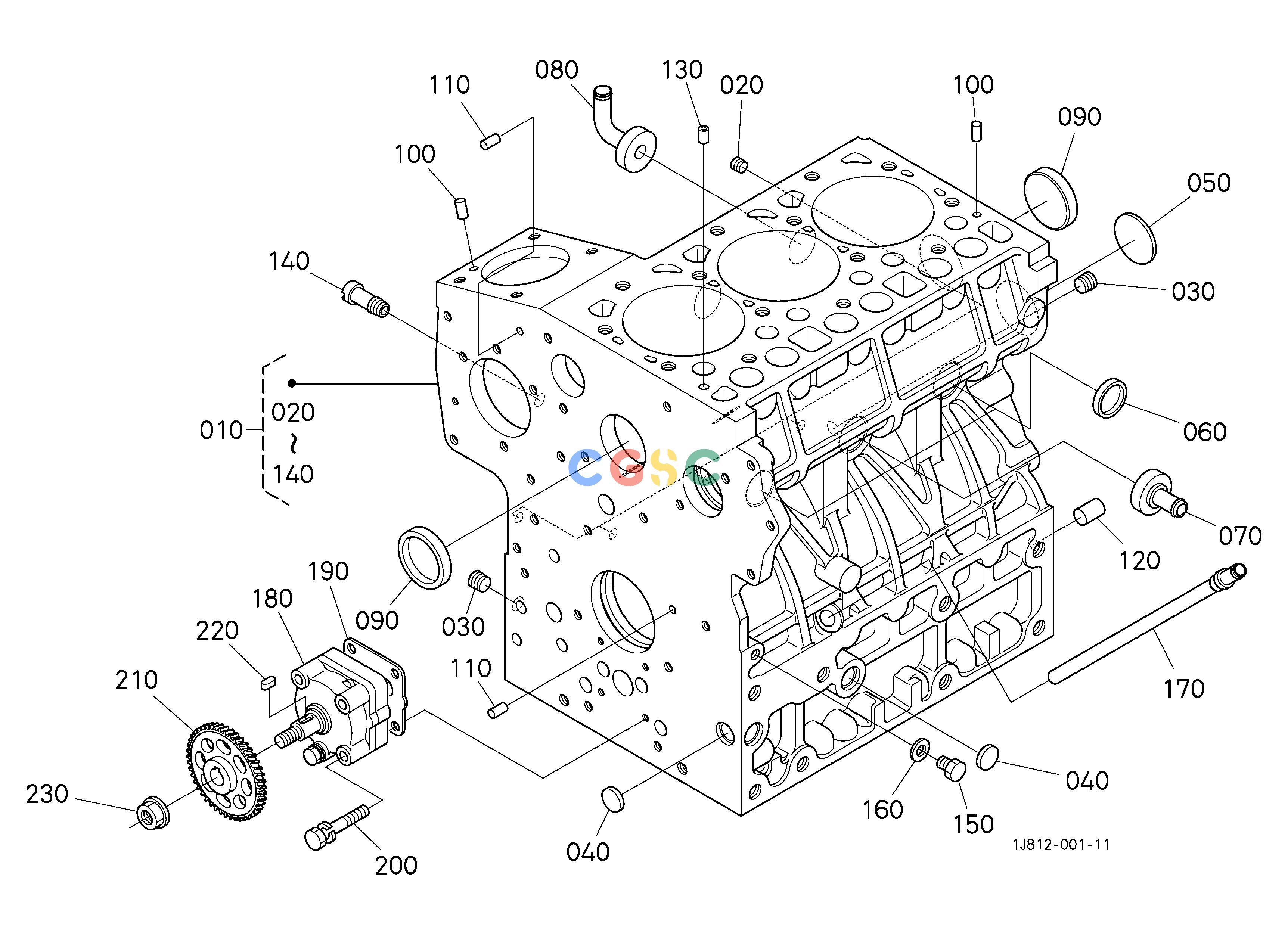 久保田零件查询500000 CRANKCASE ## NOTE:ORDER BY REF.No.010 and Fig.No.595000 REF.No.050 NEW PARTS. ENGINEEPC Kubota online