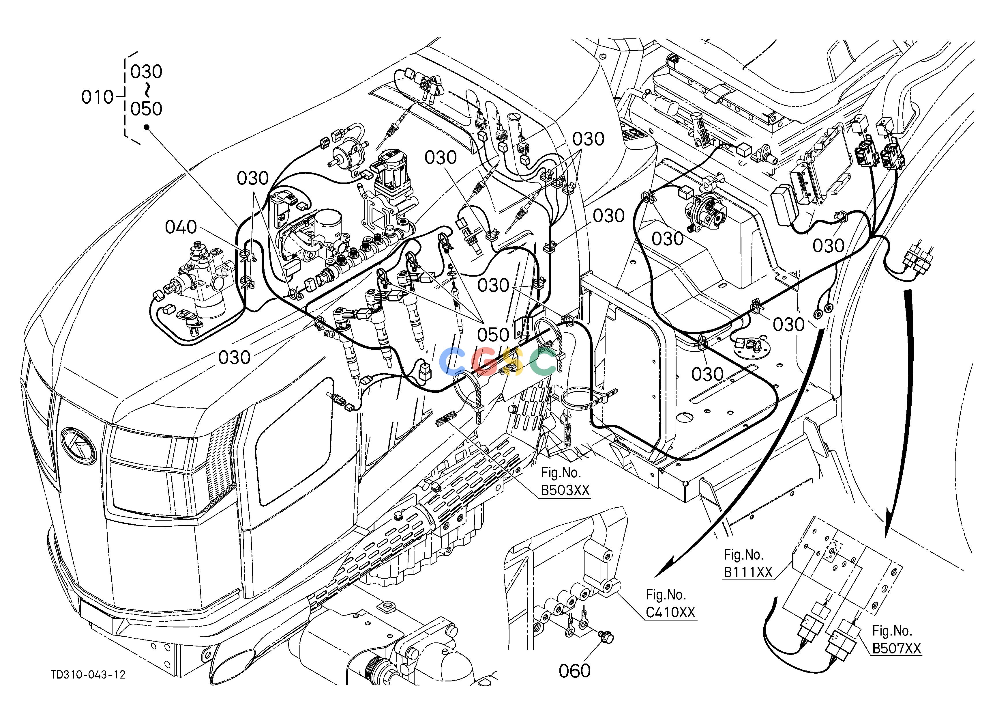 久保田零件查询B50101 ELECTRICAL WIRING (ENGINE) [A] ELECTRICAL SYSTEMEPC Kubota online
