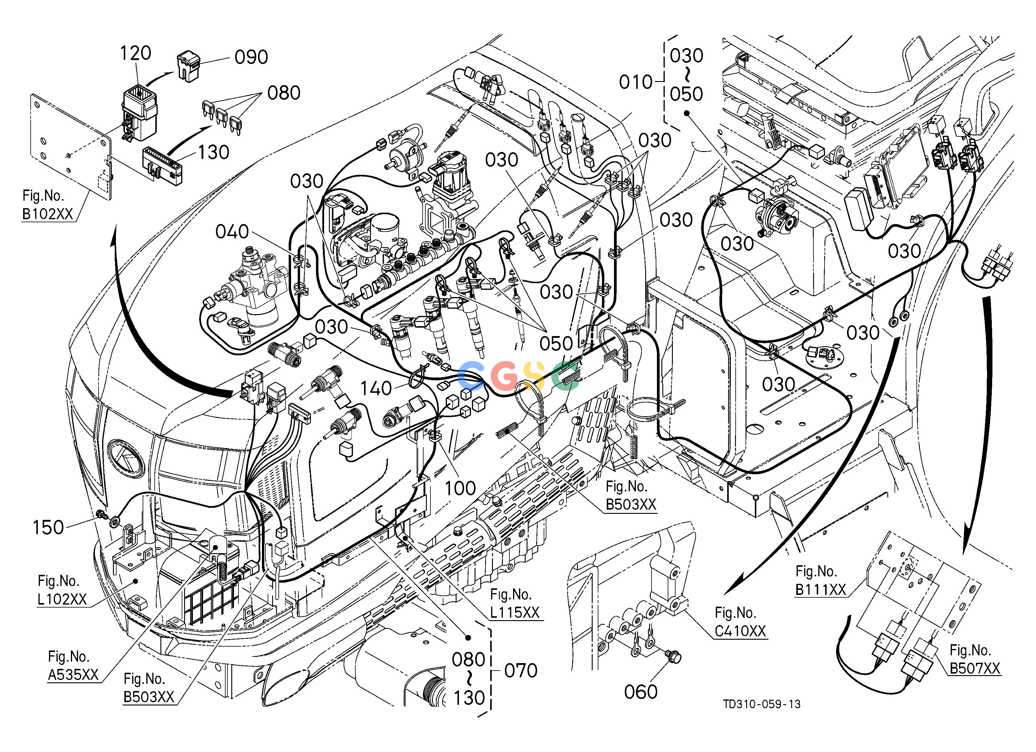 久保田零件查询B50104 ELECTRICAL WIRING (ENGINE) [CA] ELECTRICAL SYSTEMEPC Kubota online