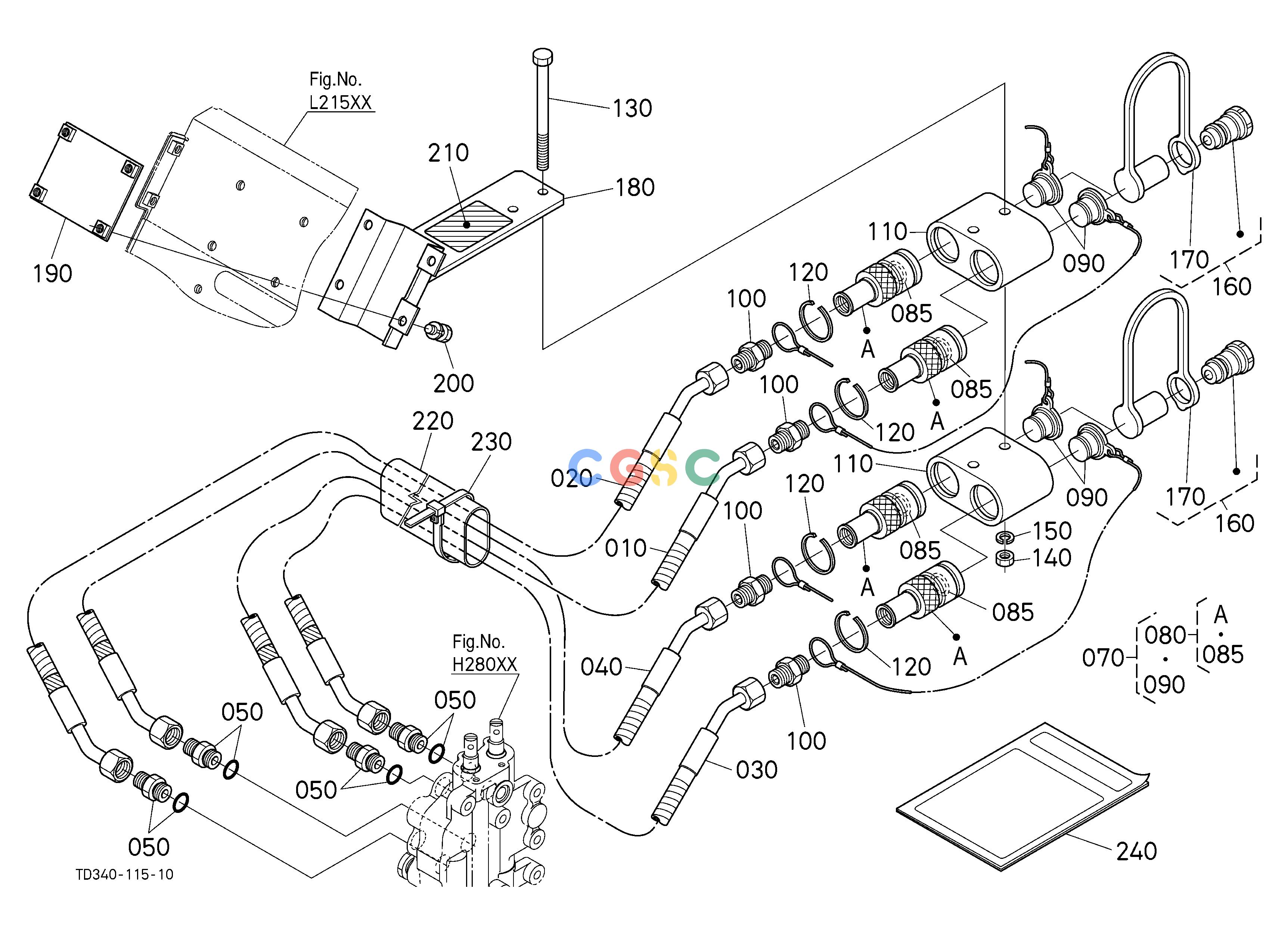 久保田零件查询V50500 HYDRAULIC PIPE KIT (W/G No.L8397) [OPTION] OPTIONEPC Kubota online