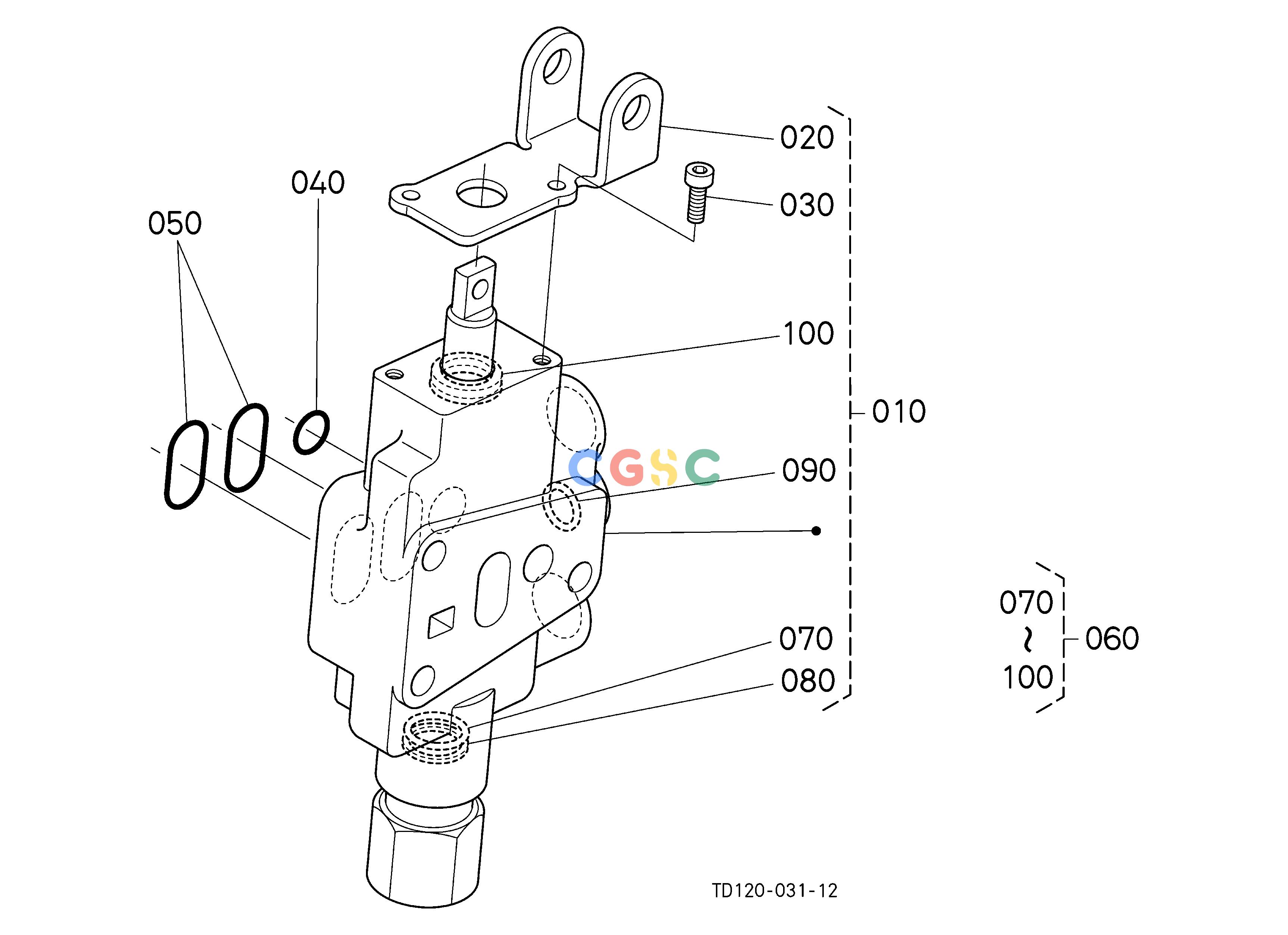 久保田零件查询V60001 AUXILIARY CONTROL VALVE (W/G No.L8308) [OPTION] OPTIONEPC Kubota online