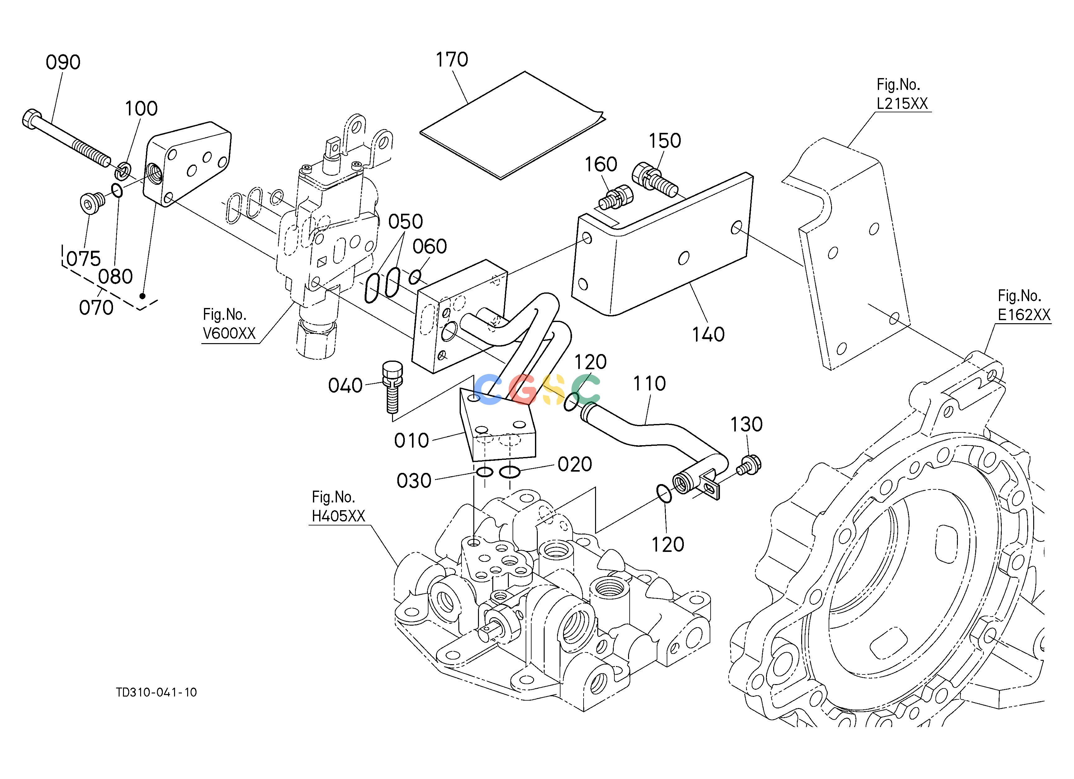 久保田零件查询V62000 AUXILIARY CONTROL VALVE BASE (W/G No.L8398) [OPTION] OPTIONEPC Kubota online