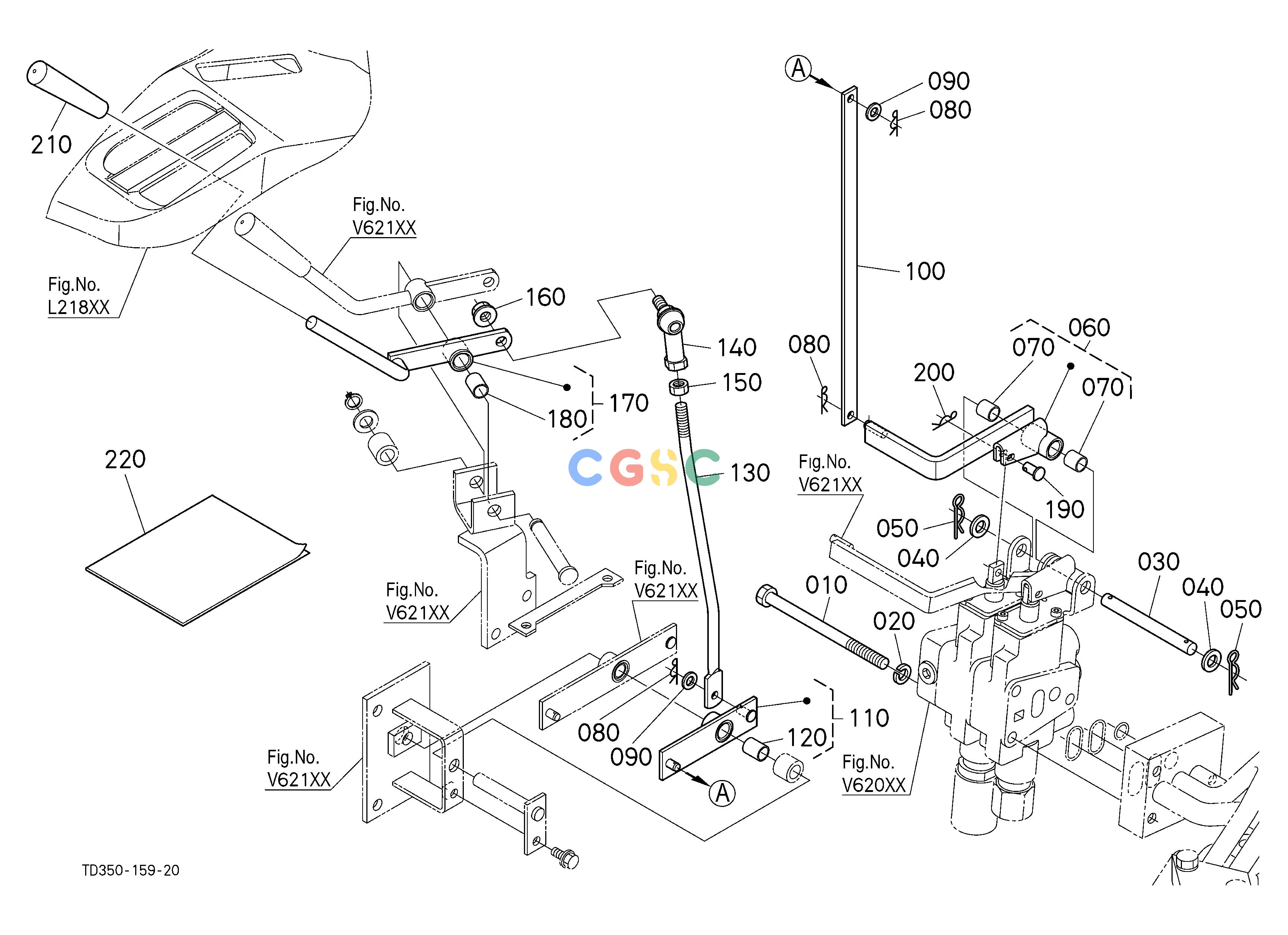 久保田零件查询V62102 AUXILIARY CONTROL VALVE LEVER (2ND) (W/G No.L8393) [OPTION] OPTIONEPC Kubota online