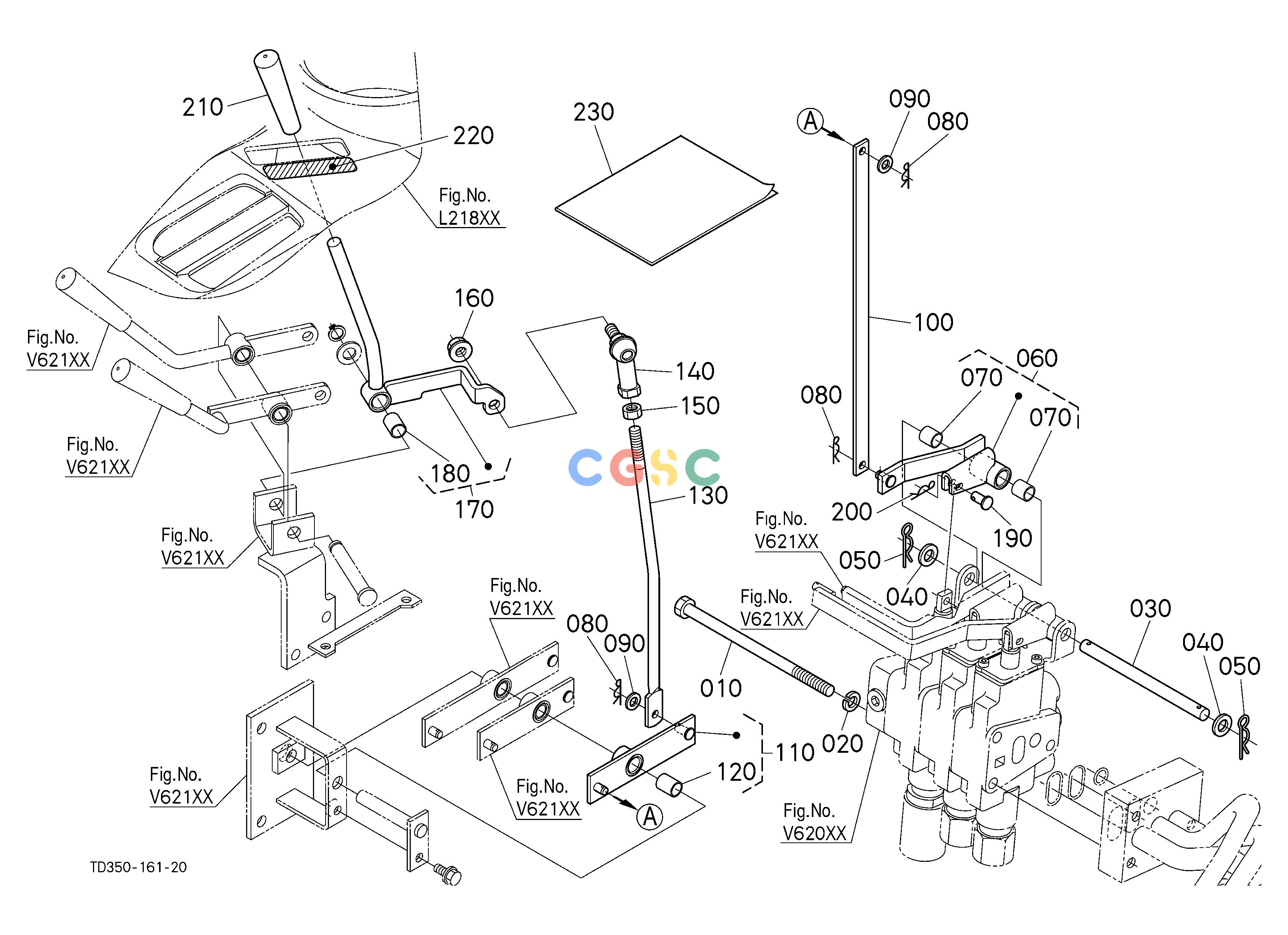 久保田零件查询V62103 AUXILIARY CONTROL VALVE LEVER (3RD) (W/G No.L8394) [OPTION] OPTIONEPC Kubota online