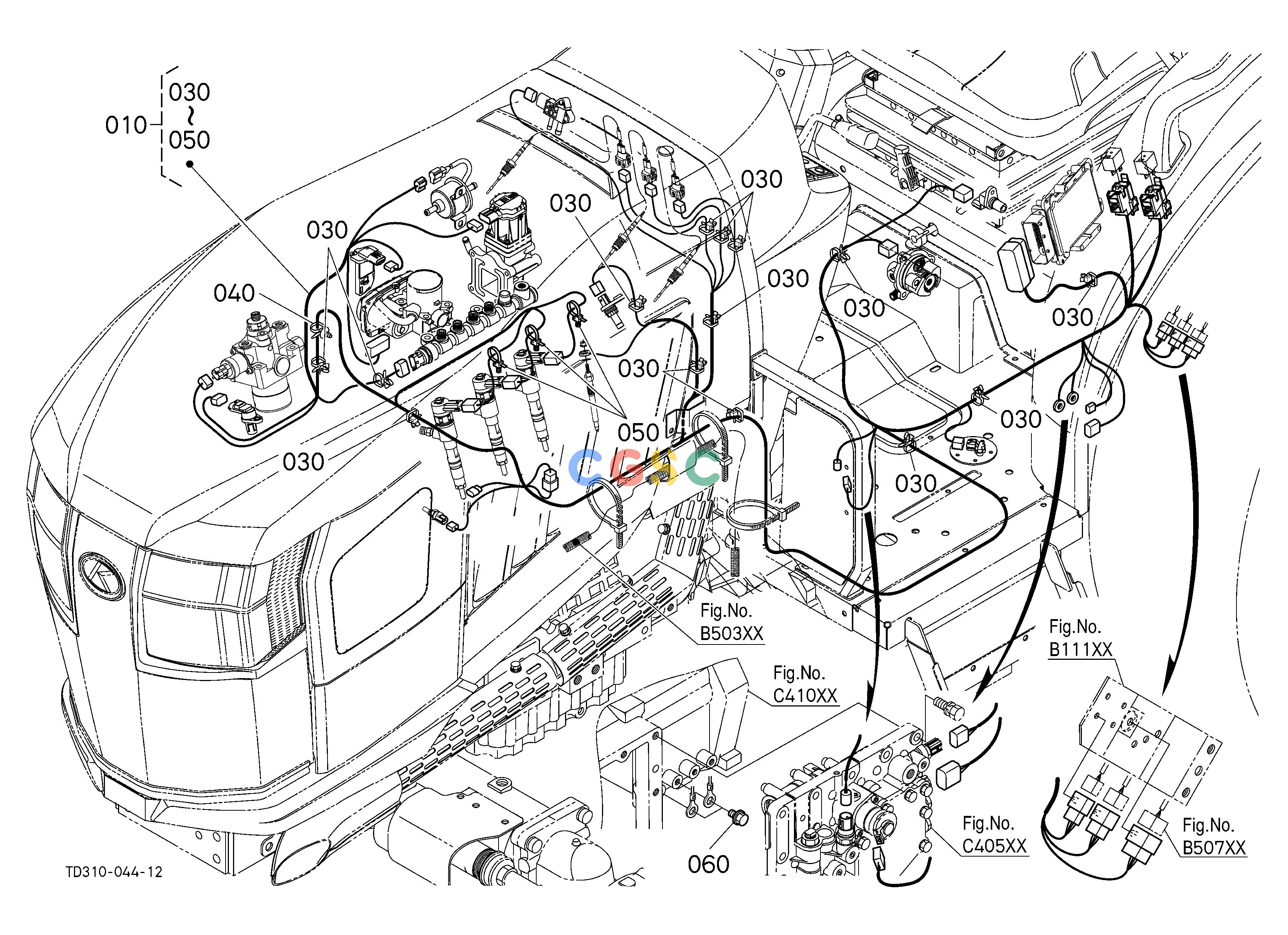 久保田零件查询B50102 ELECTRICAL WIRING (ENGINE) [A] ELECTRICAL SYSTEMEPC Kubota online