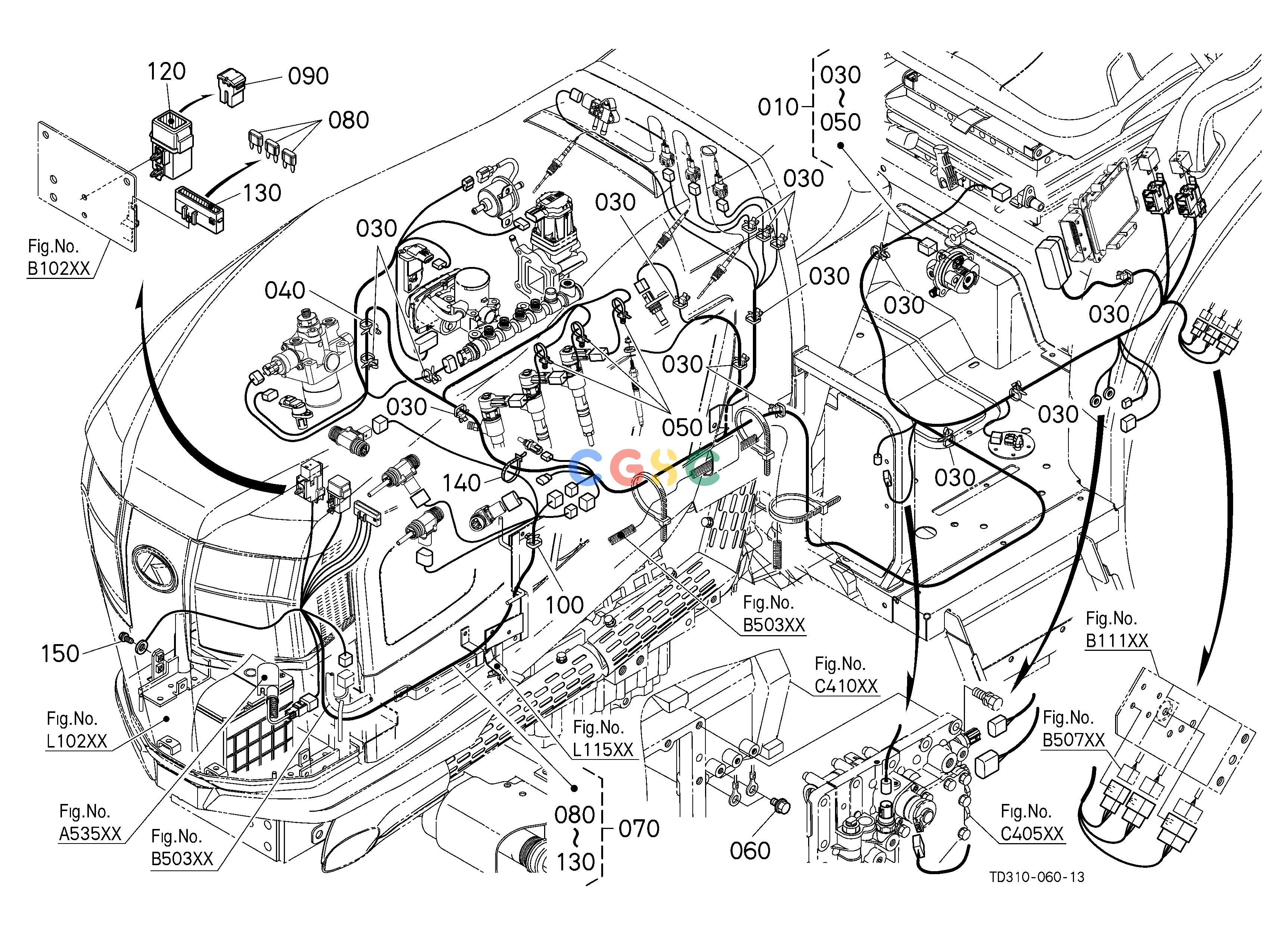 久保田零件查询B50105 ELECTRICAL WIRING (ENGINE) [CA] ELECTRICAL SYSTEMEPC Kubota online