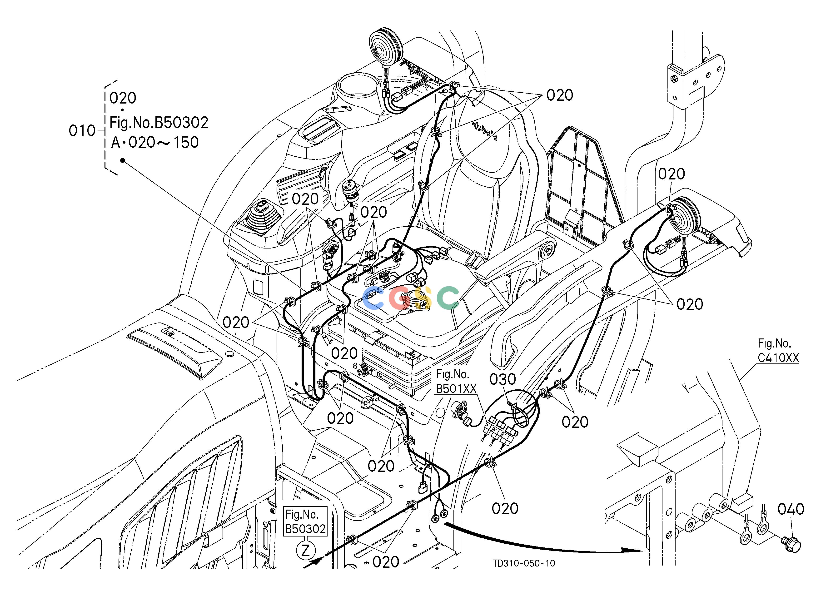 久保田零件查询B50702 ELECTRICAL WIRING (REAR) [A] ELECTRICAL SYSTEMEPC Kubota online