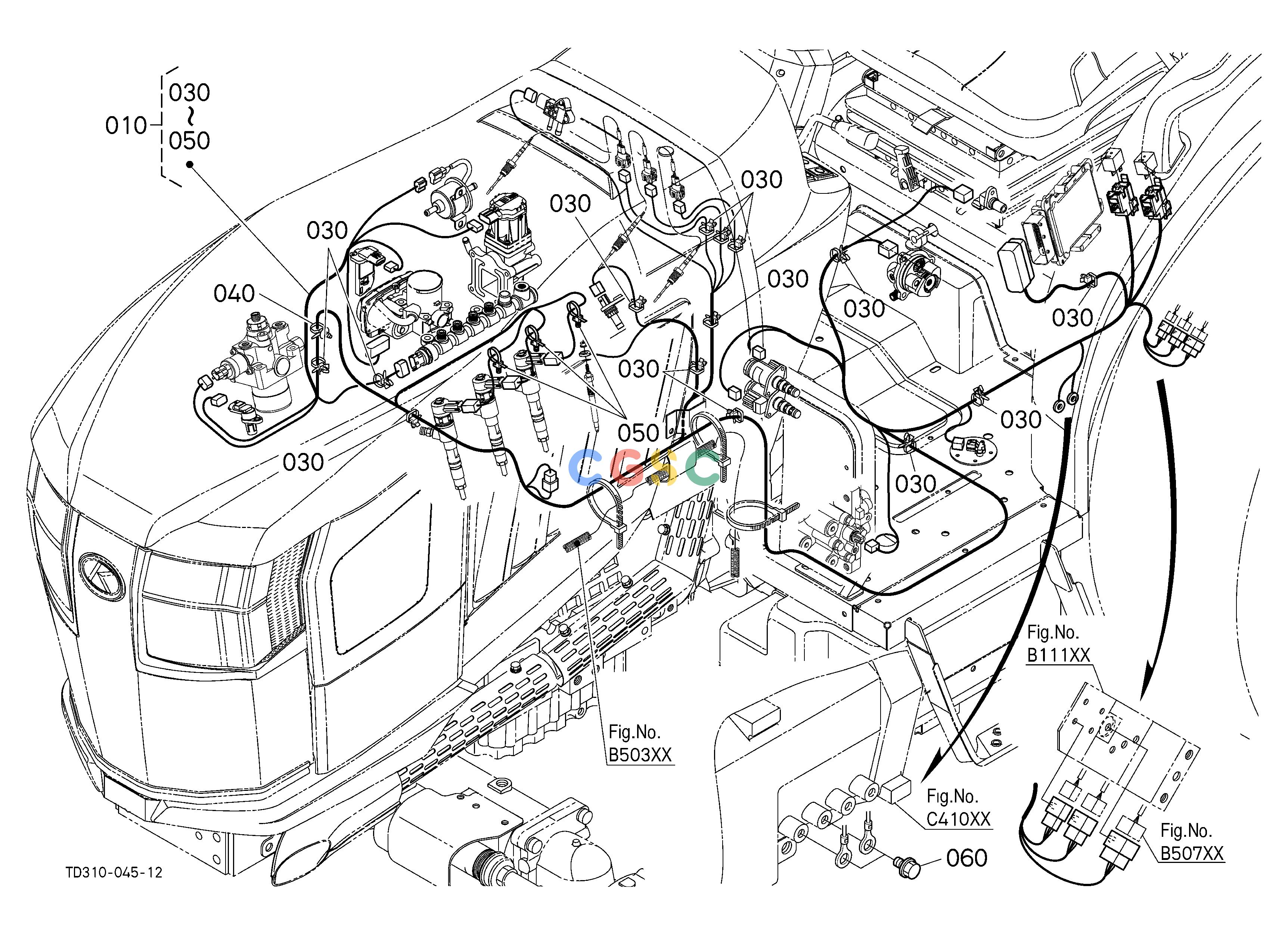 久保田零件查询B50103 ELECTRICAL WIRING (ENGINE) [A] ELECTRICAL SYSTEMEPC Kubota online