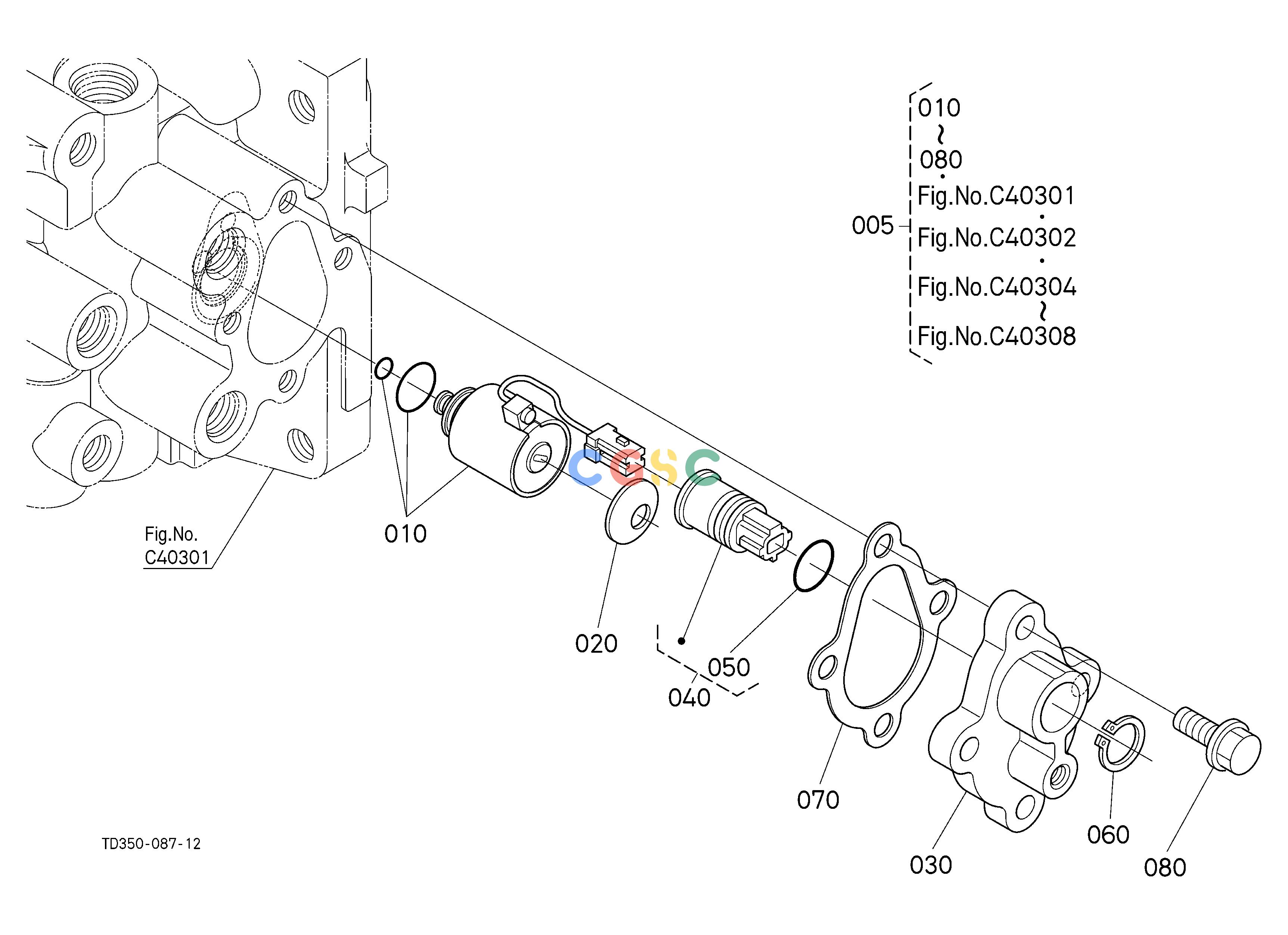久保田零件查询C40303 HST (SOLENOID VALVE) [COMPONENT PARTS] CLUTCH/TRANSMISSIONEPC Kubota online