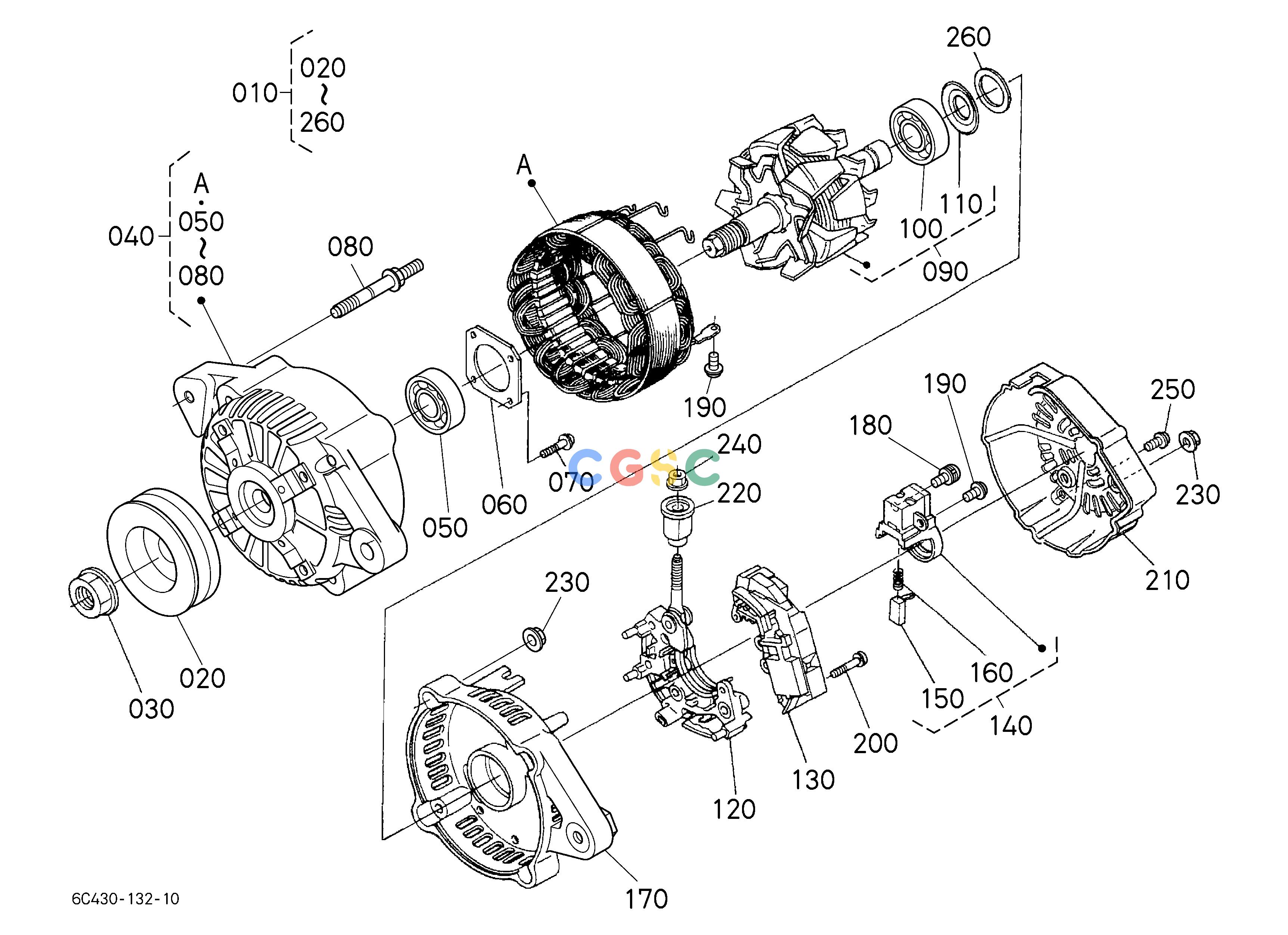 久保田零件查询A52000 ALTERNATOR [COMPONENT PARTS] ## NOTE:[CANADA SPEC]ORDER BY NEW PARTS. ELECTRICAL SYSTEMEPC Kubota online