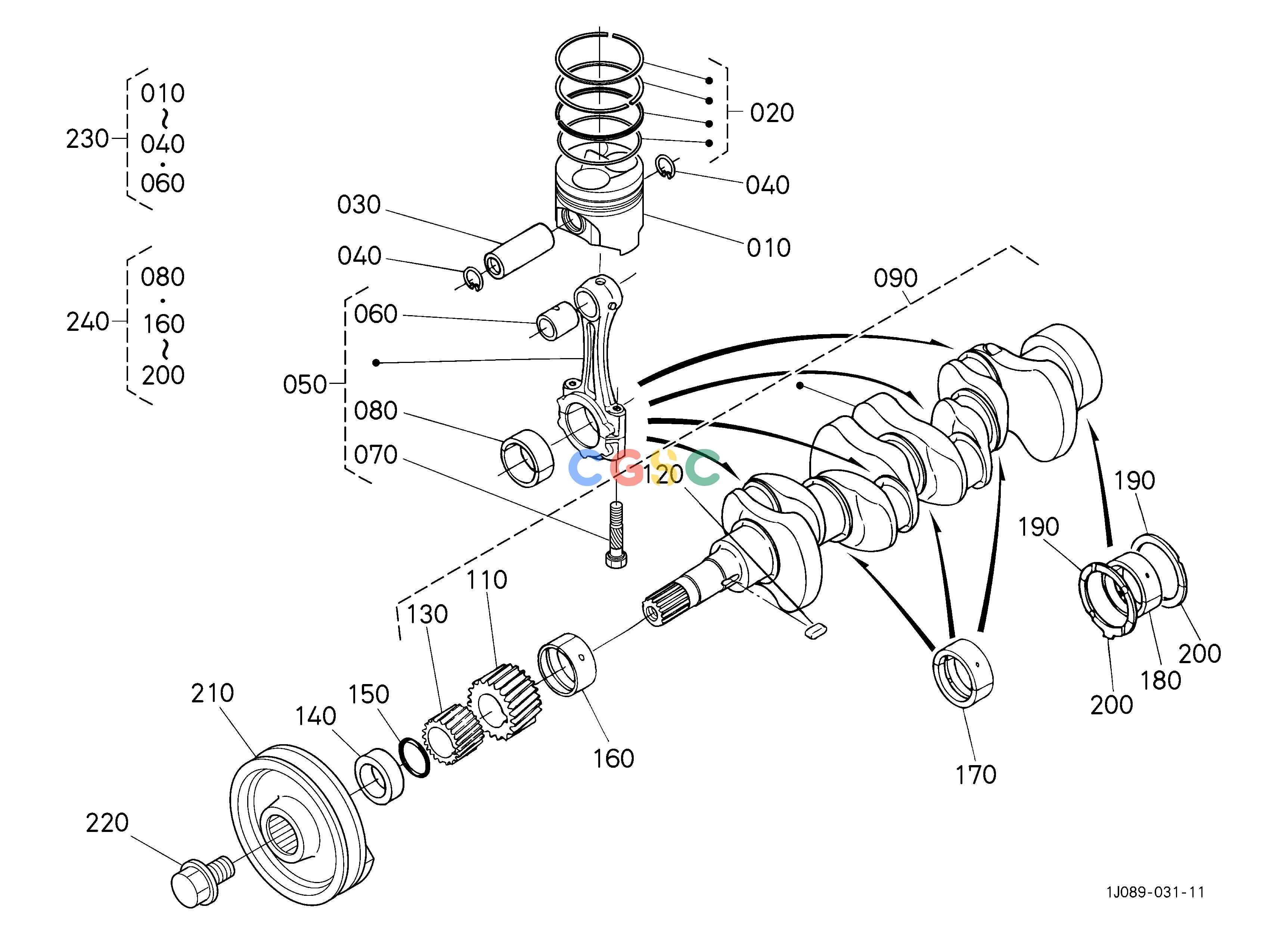 久保田零件查询511000 PISTON AND CRANKSHAFT ENGINEEPC Kubota online
