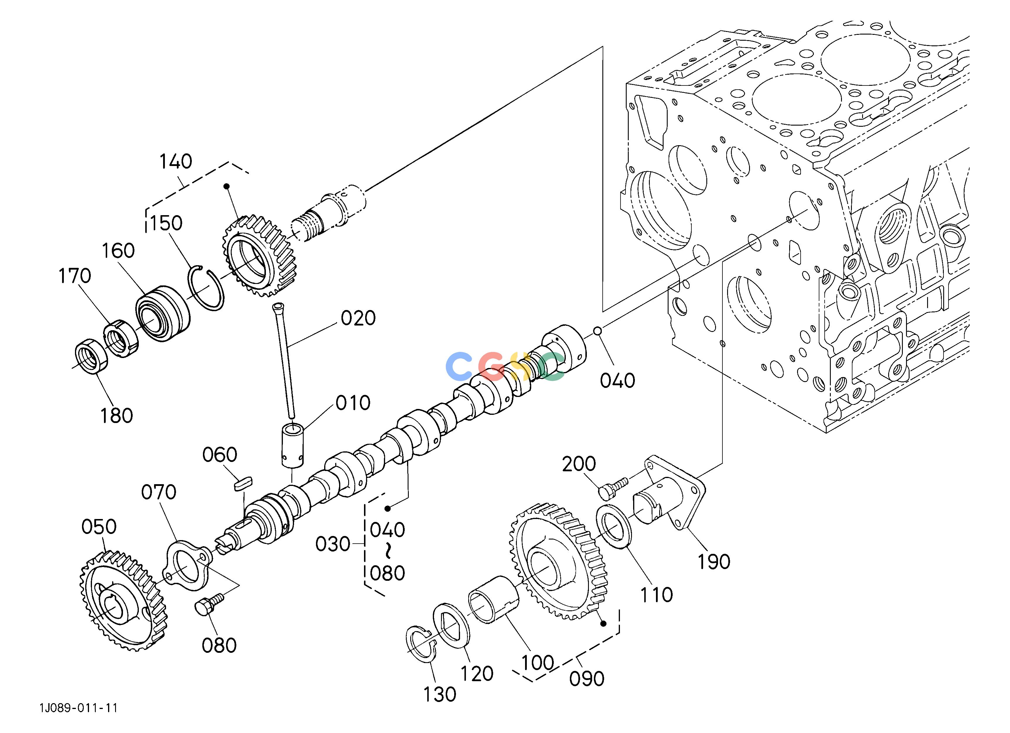 久保田零件查询512000 CAMSHAFT AND IDLE GEAR SHAFT ENGINEEPC Kubota online