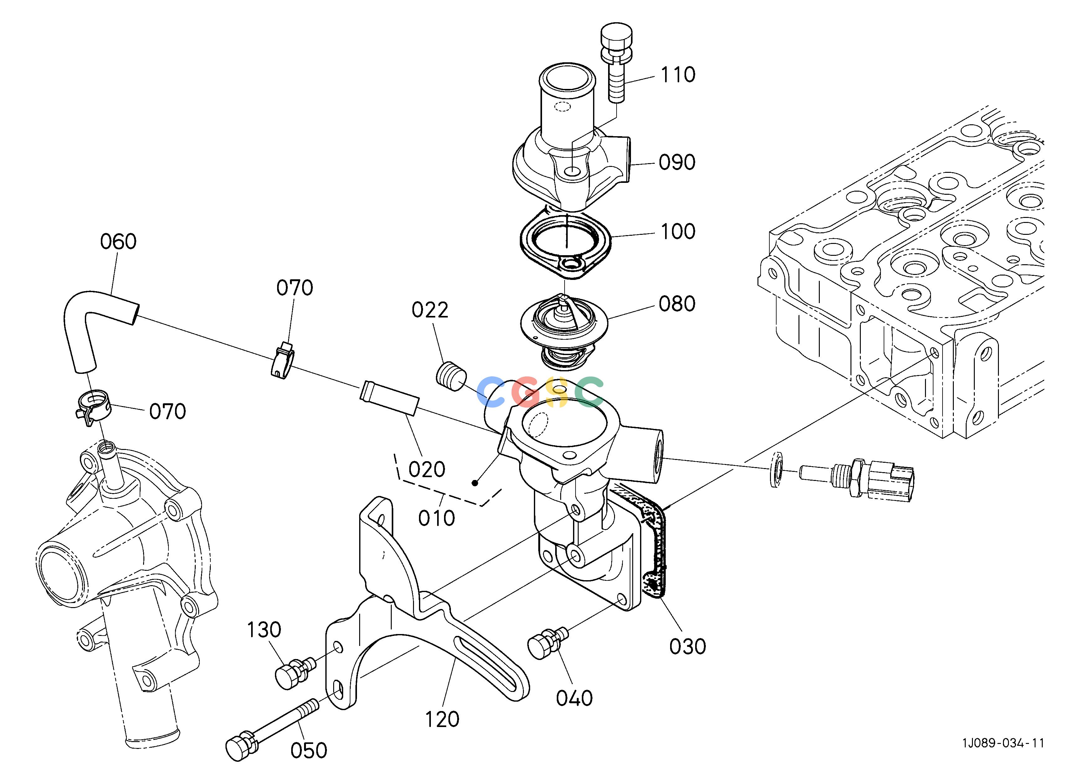 久保田零件查询560000 WATER FLANGE AND THERMOSTAT ENGINEEPC Kubota online