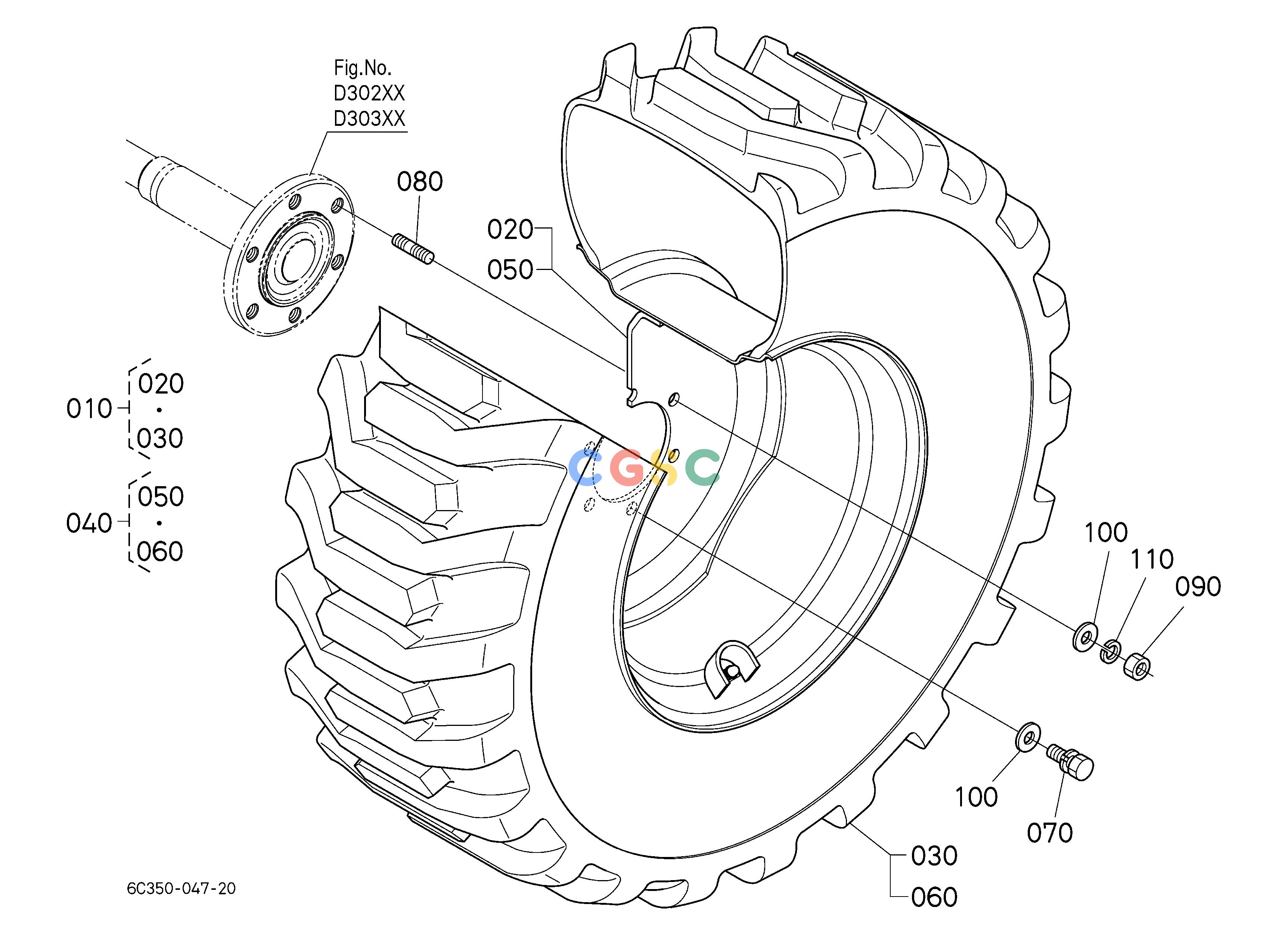 久保田零件查询R11004 REAR WHEEL (15-19.5) REAR WHEELEPC Kubota online