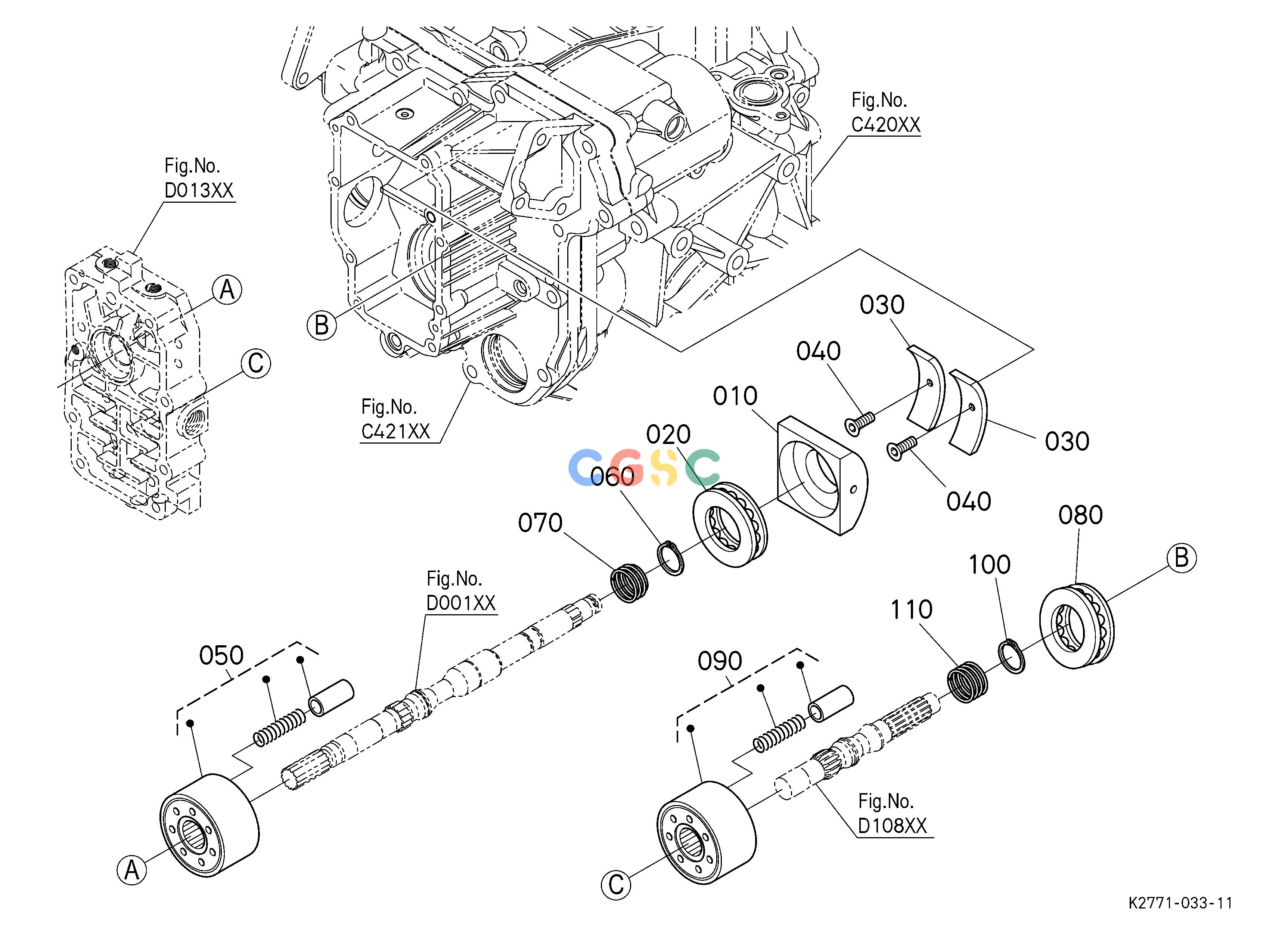 久保田零件查询D01100 HST (CYLINDER BLOCK) TRANSMISSIONEPC Kubota online