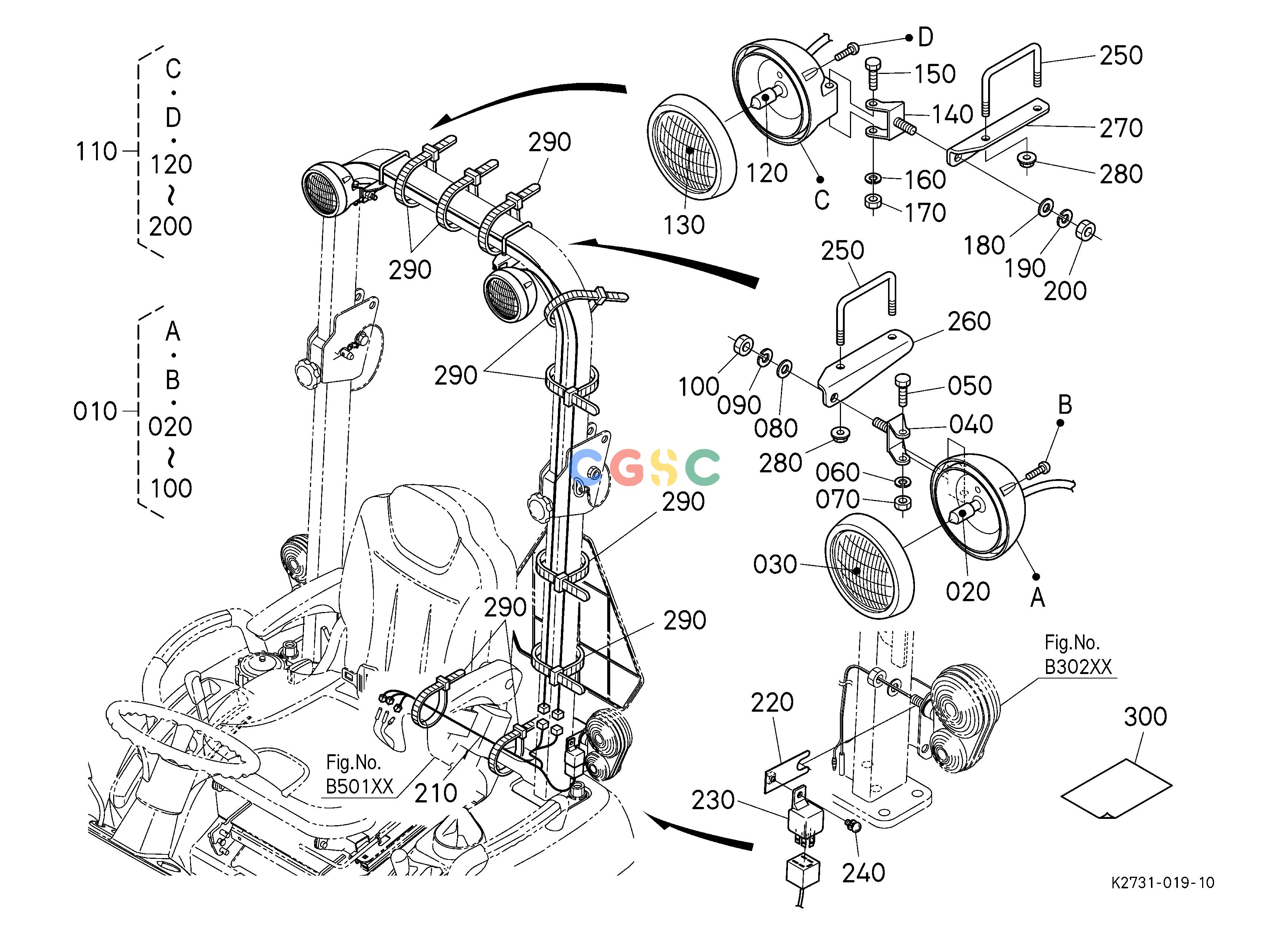 久保田零件查询U80500 WORKING LIGHT KIT (W/G No. BX7336)[OPTION] OPTIONEPC Kubota online