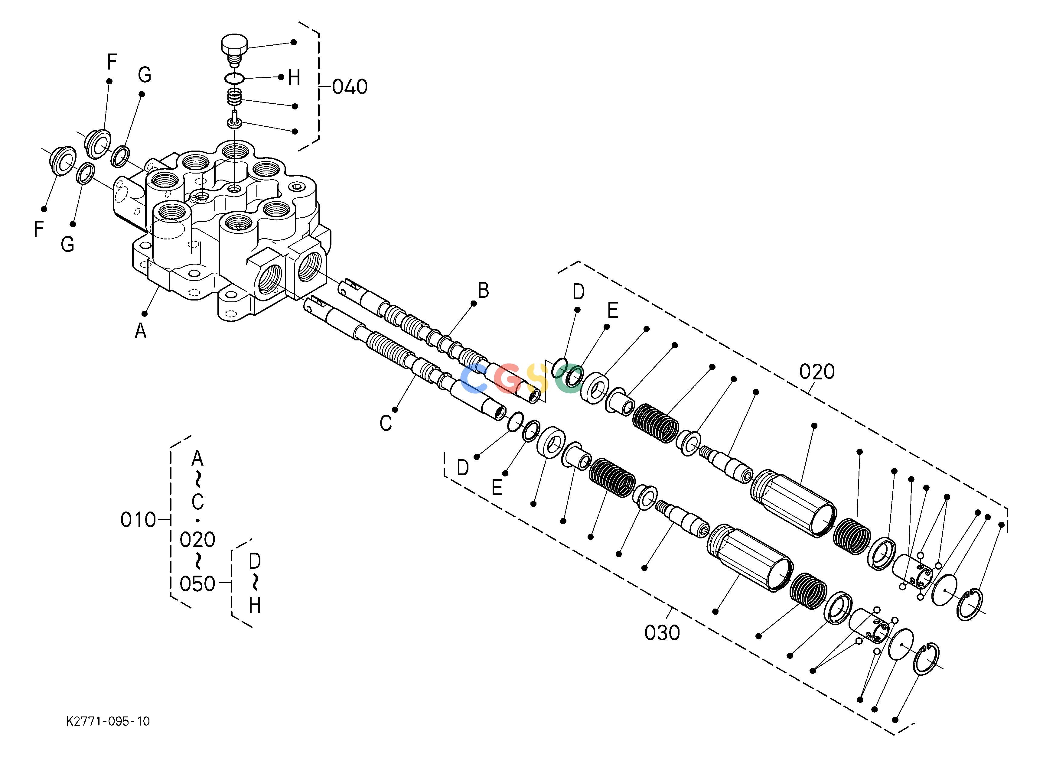 久保田零件查询U95002 FRONT CONTROL VALVE KIT (VALVE)[COMP.PARTS][OPTION] OPTIONEPC Kubota online