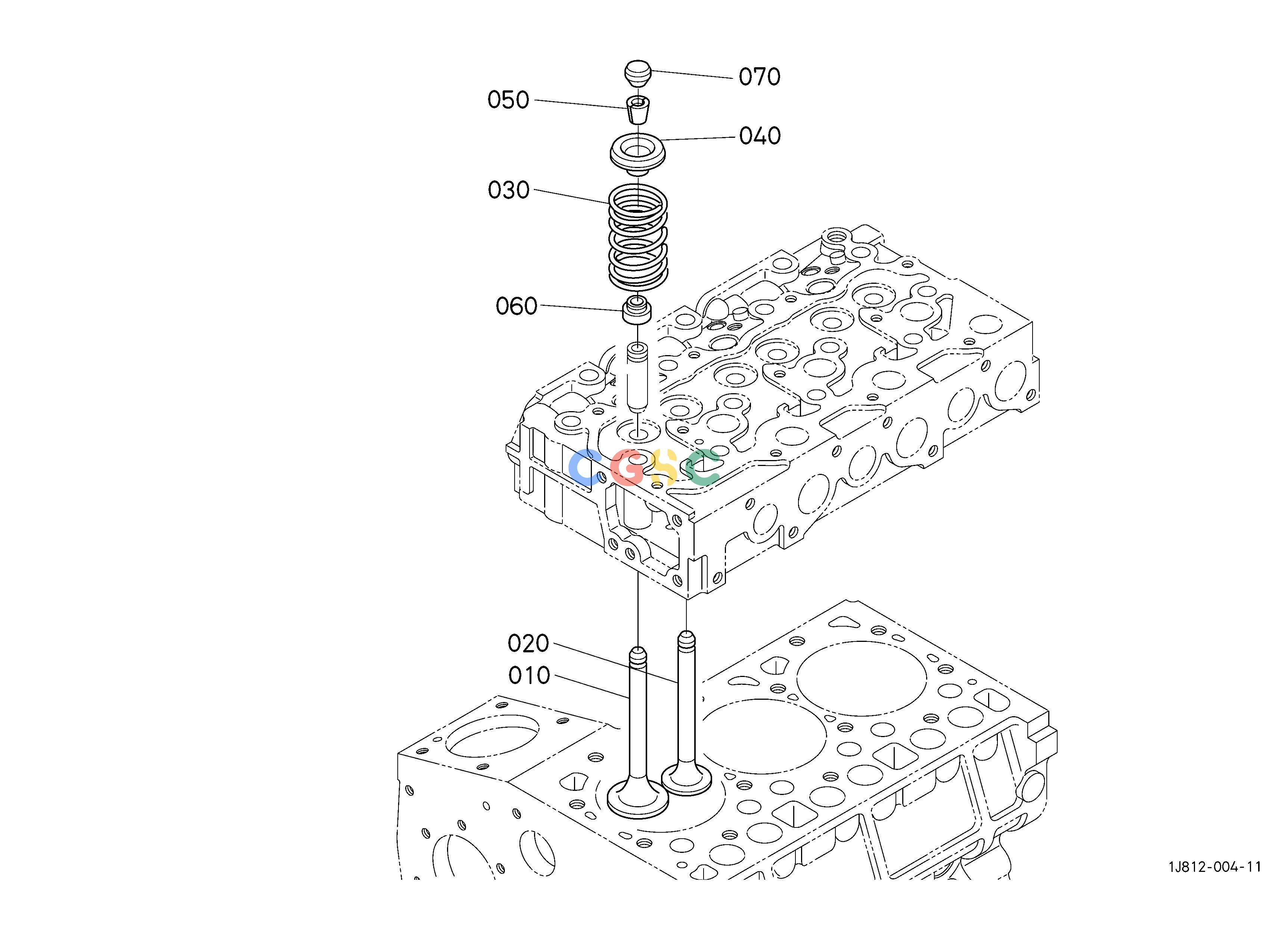 久保田零件查询503000 INLET VALVE AND EXHAUST VALVE ENGINEEPC Kubota online