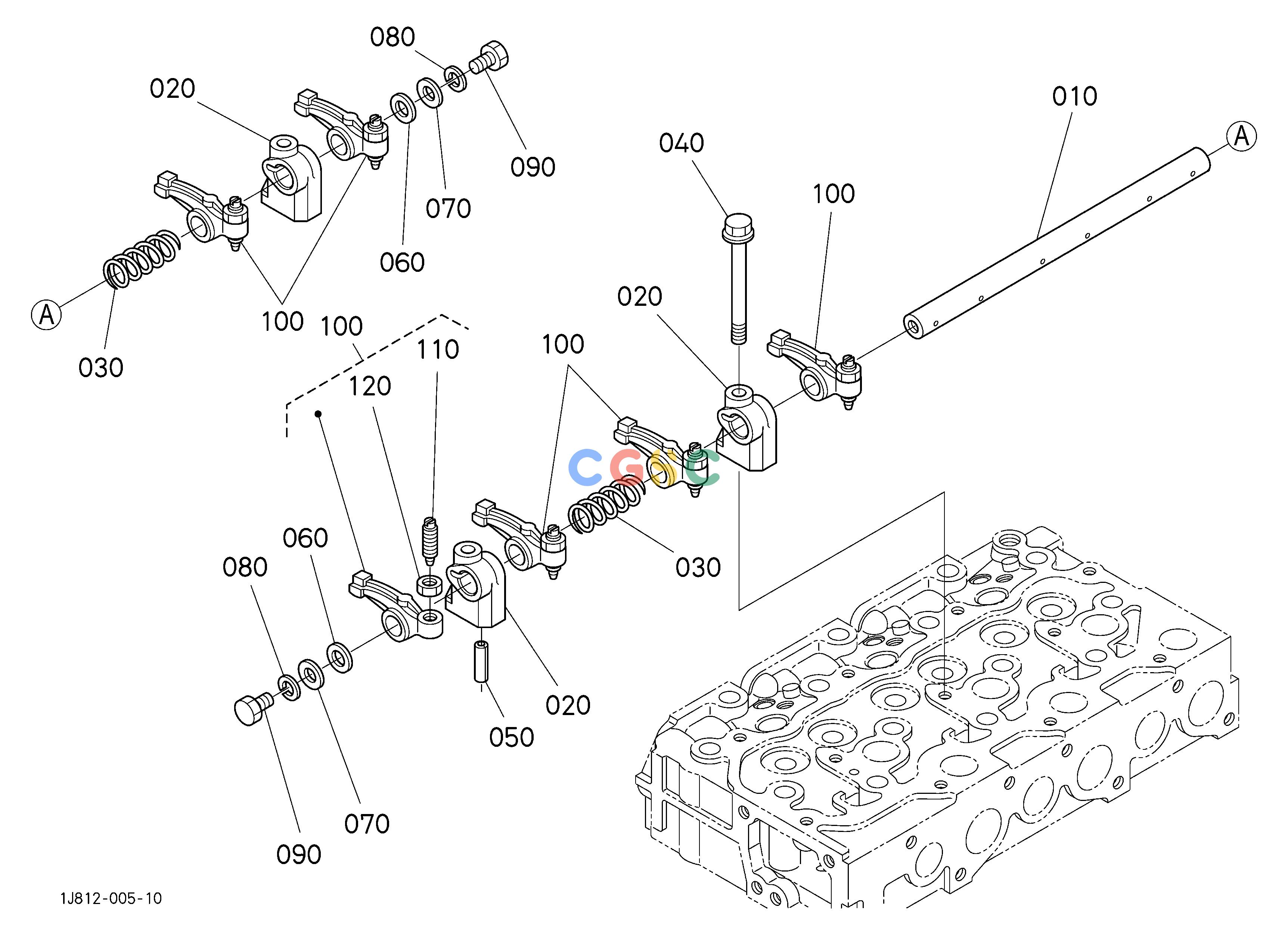 久保田零件查询504000 ROCKER ARM SHAFT ENGINEEPC Kubota online