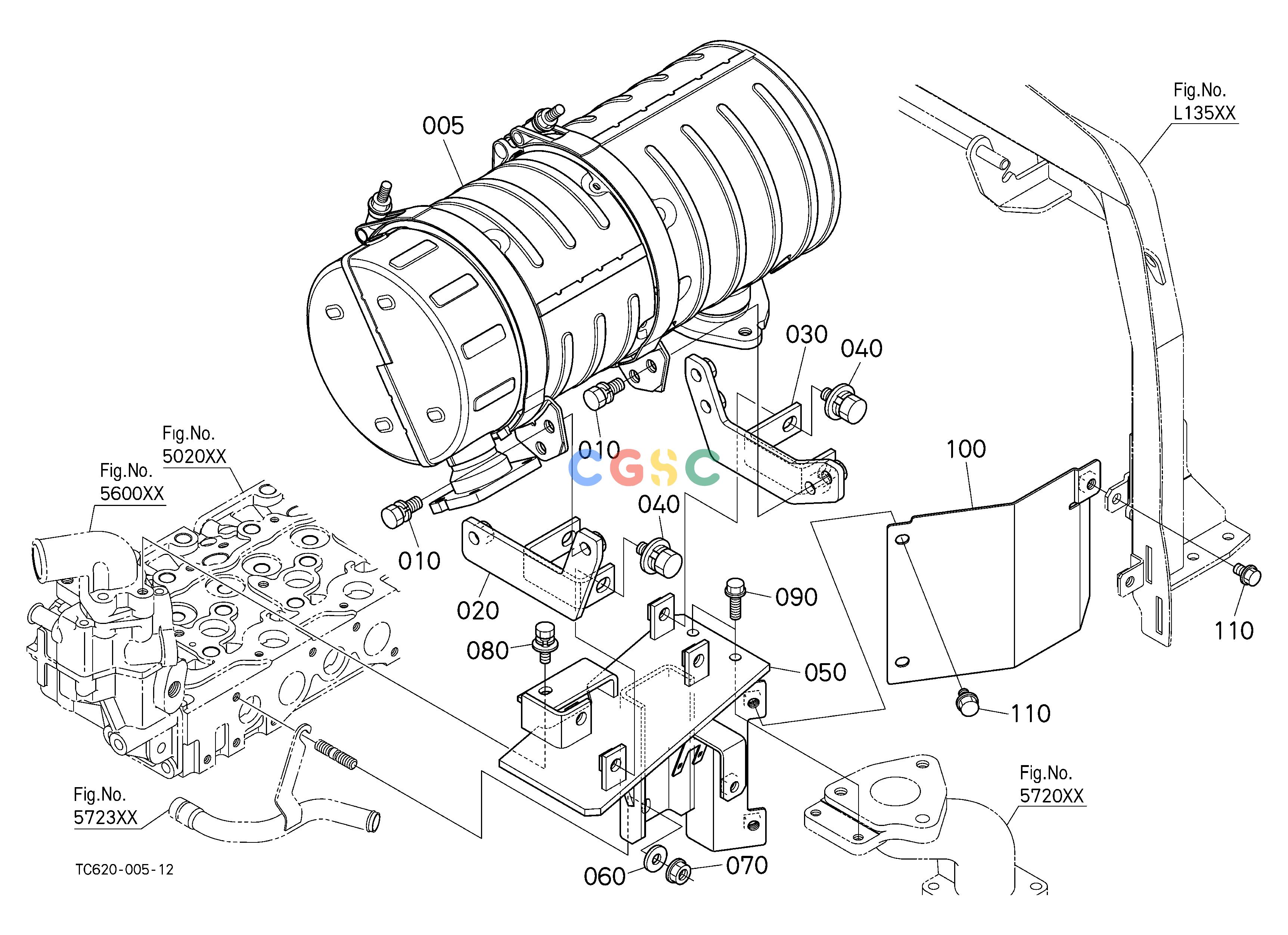 久保田零件查询576000 DIESEL PARTICULATE FILTER MUFFLER ENGINEEPC Kubota online