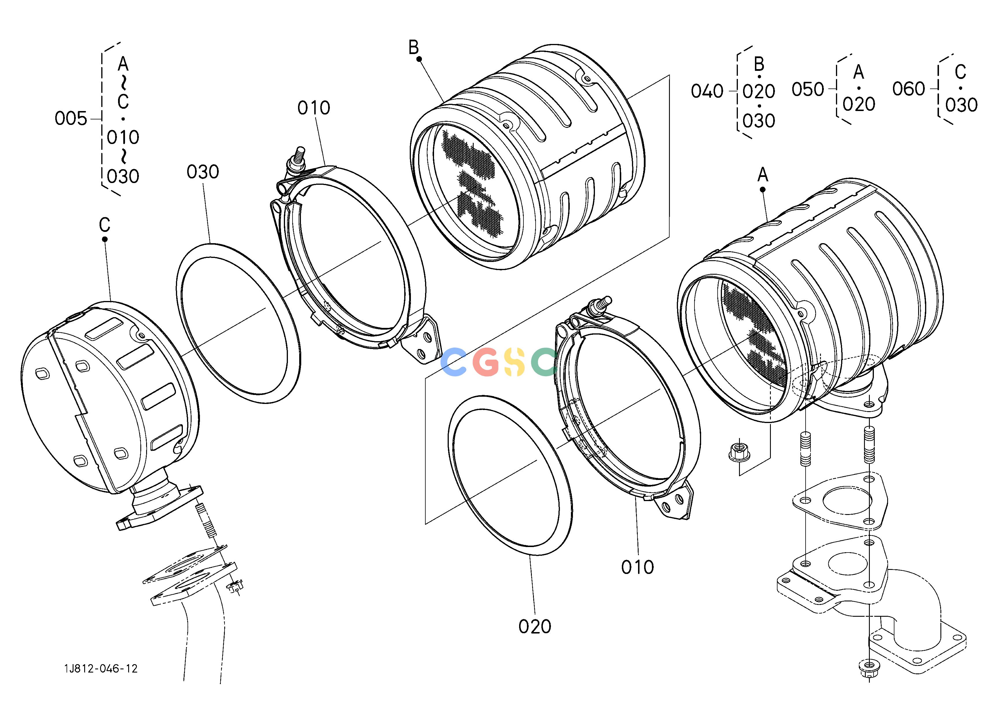 久保田零件查询576100 DIESEL PARTICULATE FILTER MUFFLER [COMPONENT PARTS] ENGINEEPC Kubota online